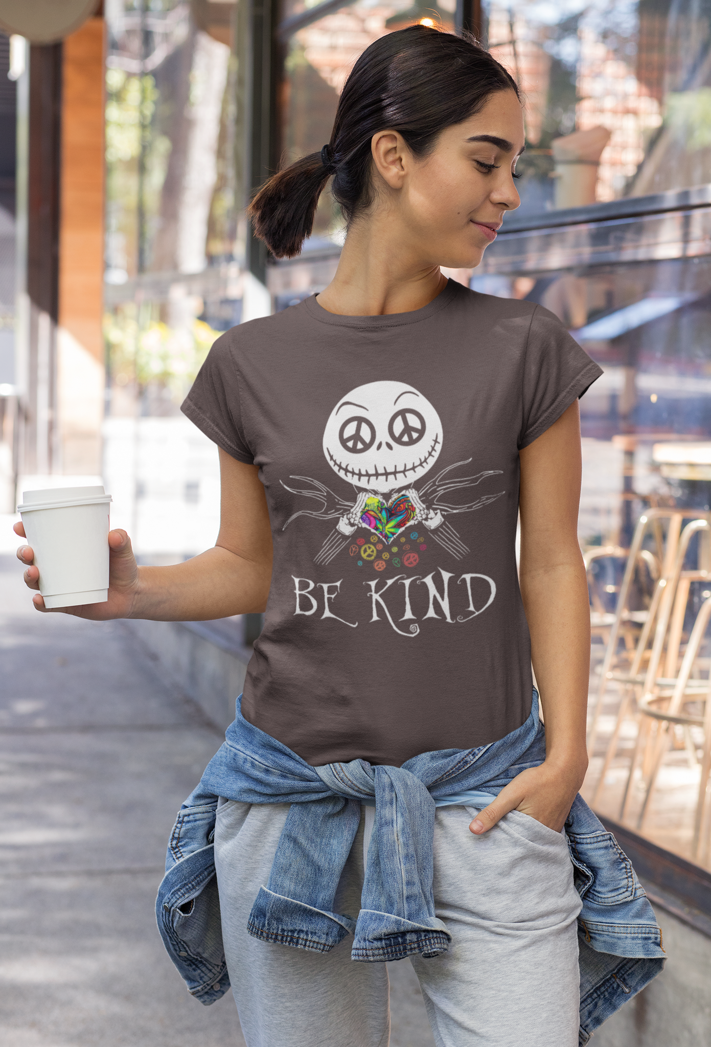 Nightmare Before Christmas T Shirt, Hippie Peace Sign Be Kind Tshirt, Jack Skellington T Shirt, Halloween Gifts