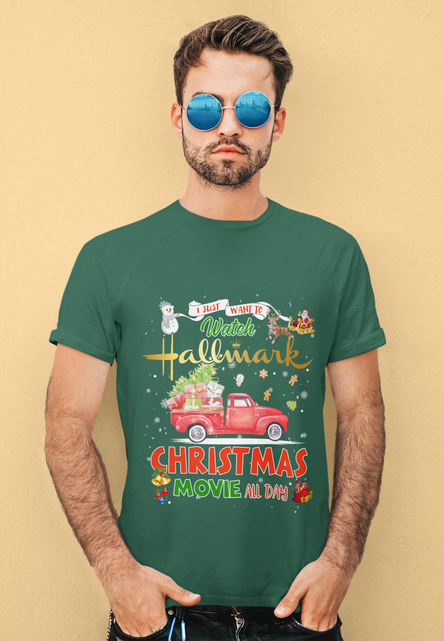 Hallmark Christmas T Shirt, I Just Want To Watch Hallmark Christmas Movie All Day Tshirt, Christmas Gifts