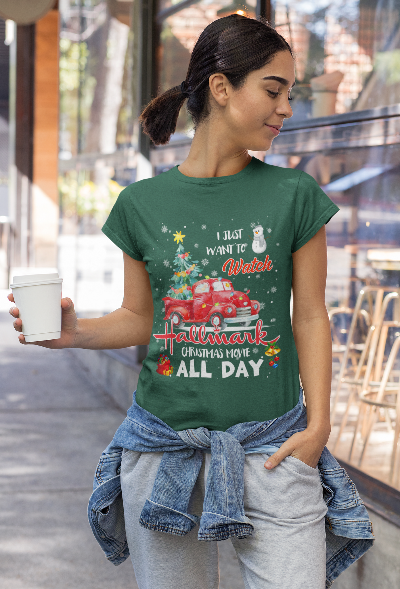 Hallmark Christmas T Shirt, I Just Want To Watch Hallmark Christmas Movie All Day Shirt, Christmas Gifts