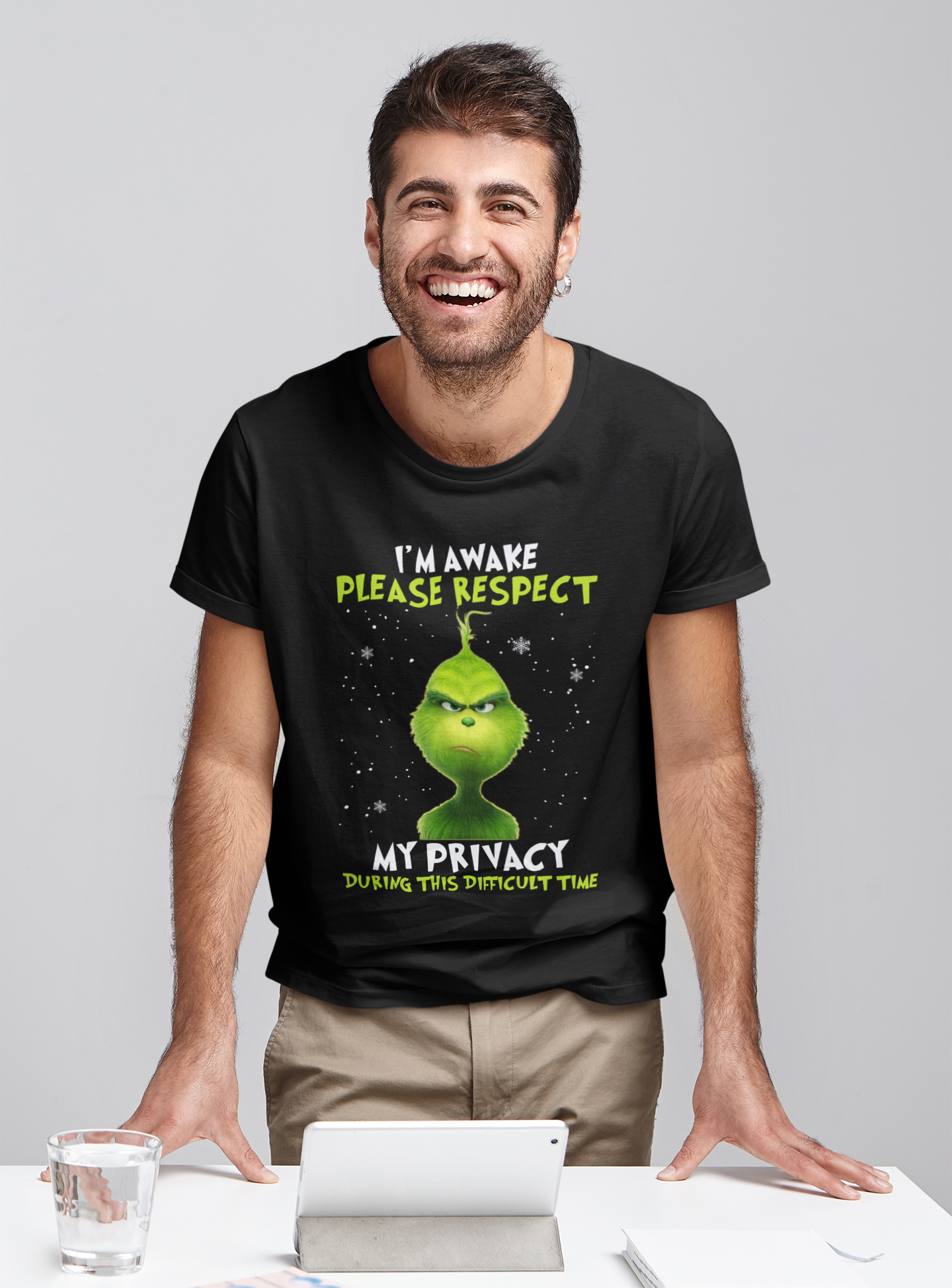 Grinch T Shirt, Im Awake Please Respect My Privacy Tshirt, Christmas Gifts