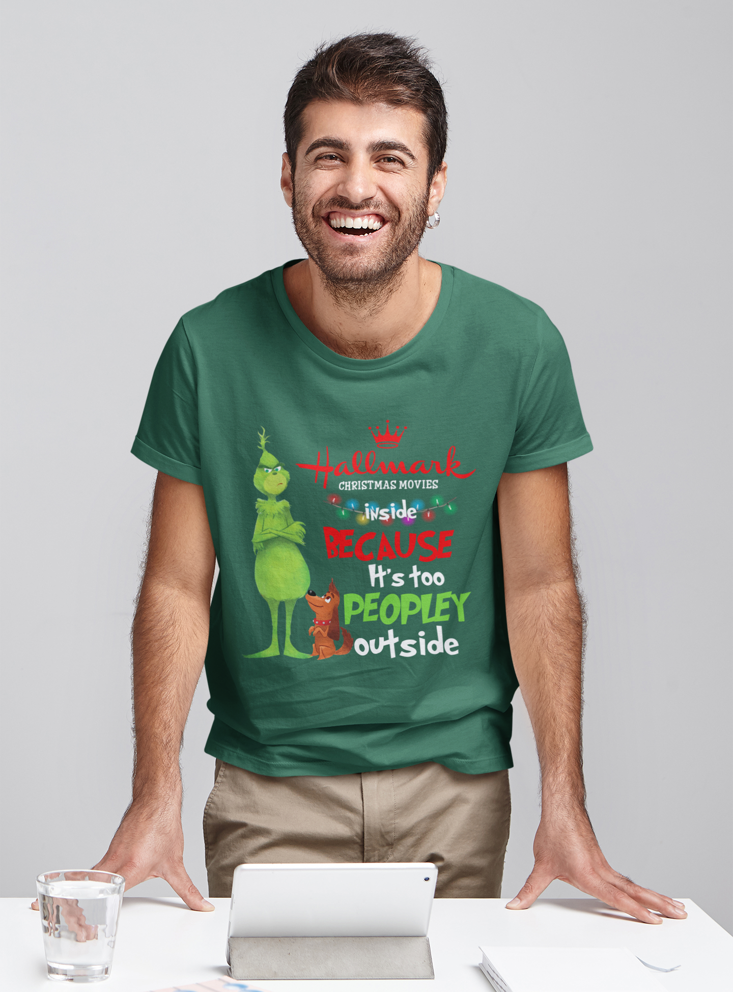 Grinch T Shirt, Grinch And Max T Shirt, Its Too Peopley Outside Tshirt, Christmas Movie Shirt, Christmas Gifts