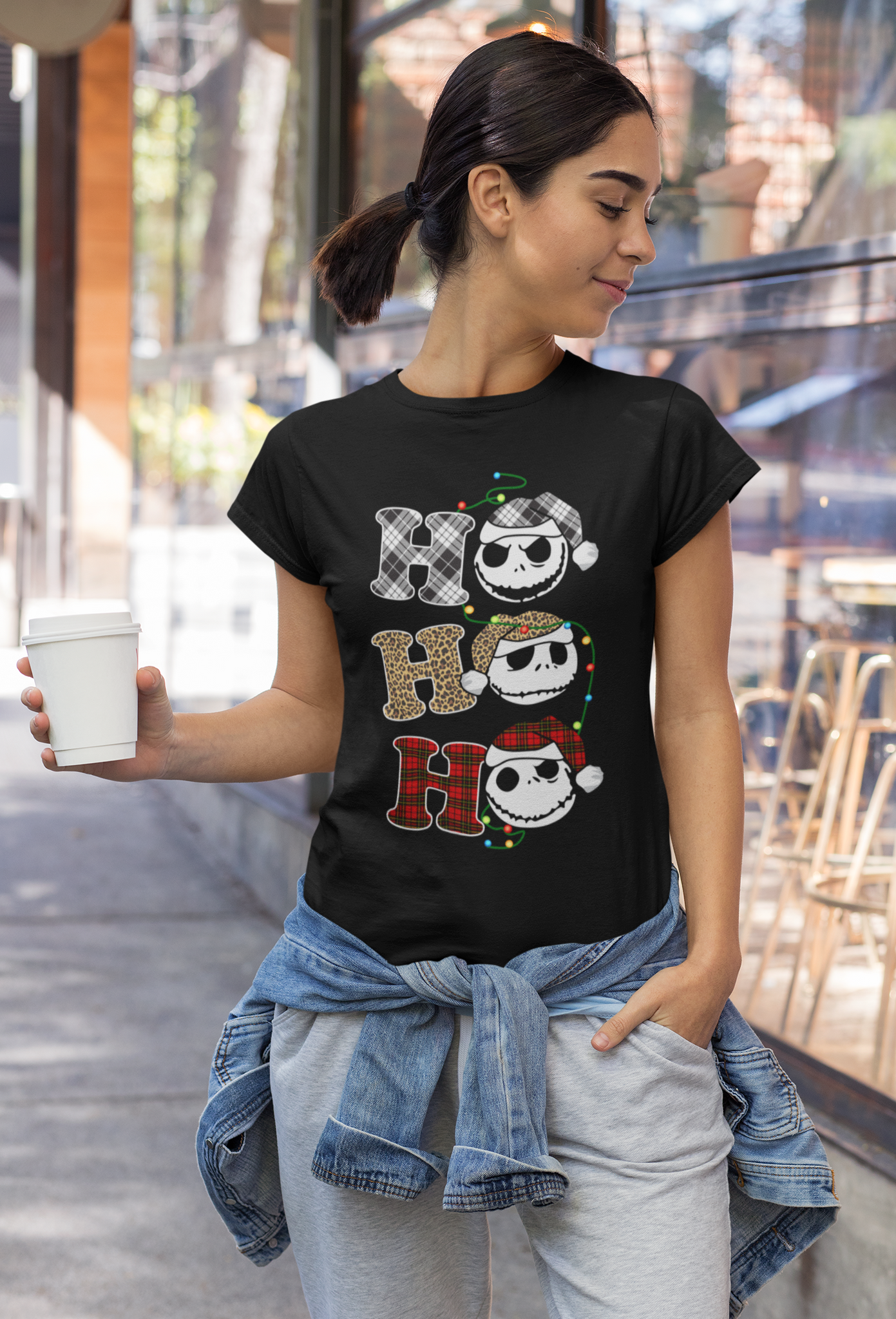 Nightmare Before Christmas T Shirt, Ho Ho Ho Tshirt, Jack Skellington T Shirt, Halloween Gifts, Christmas Gifts