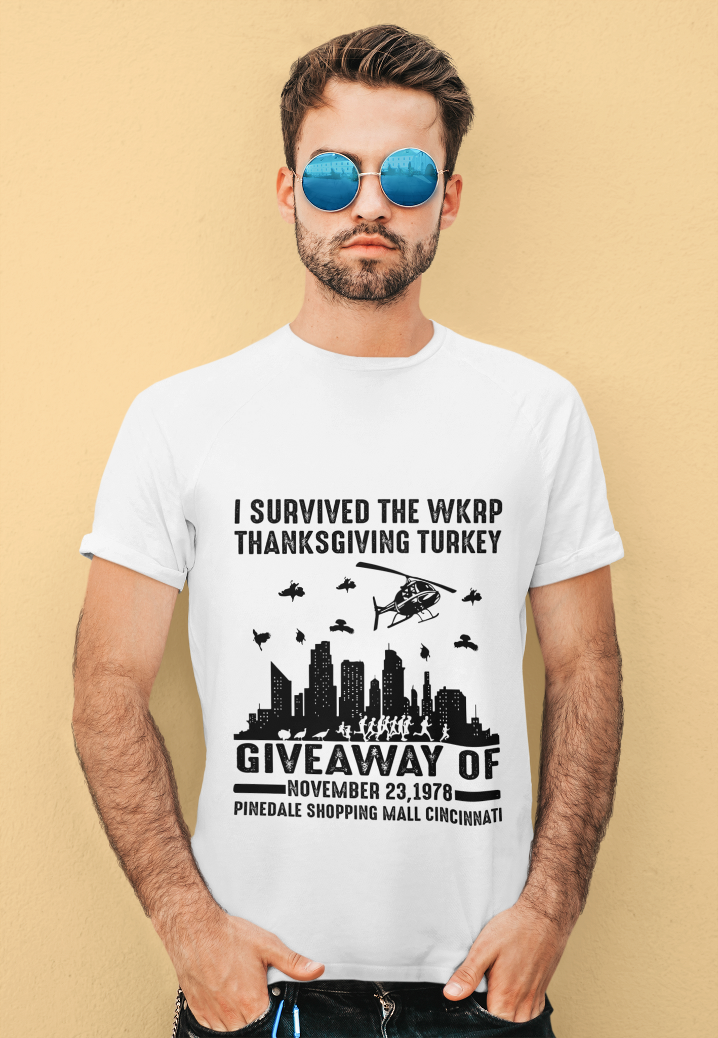 WKRP In Cincinnati Vintage Tshirt, I Survived The WKRP T Shirt, Thanksgiving Turkey Giveaway T Shirt, Thanksgiving Gifts