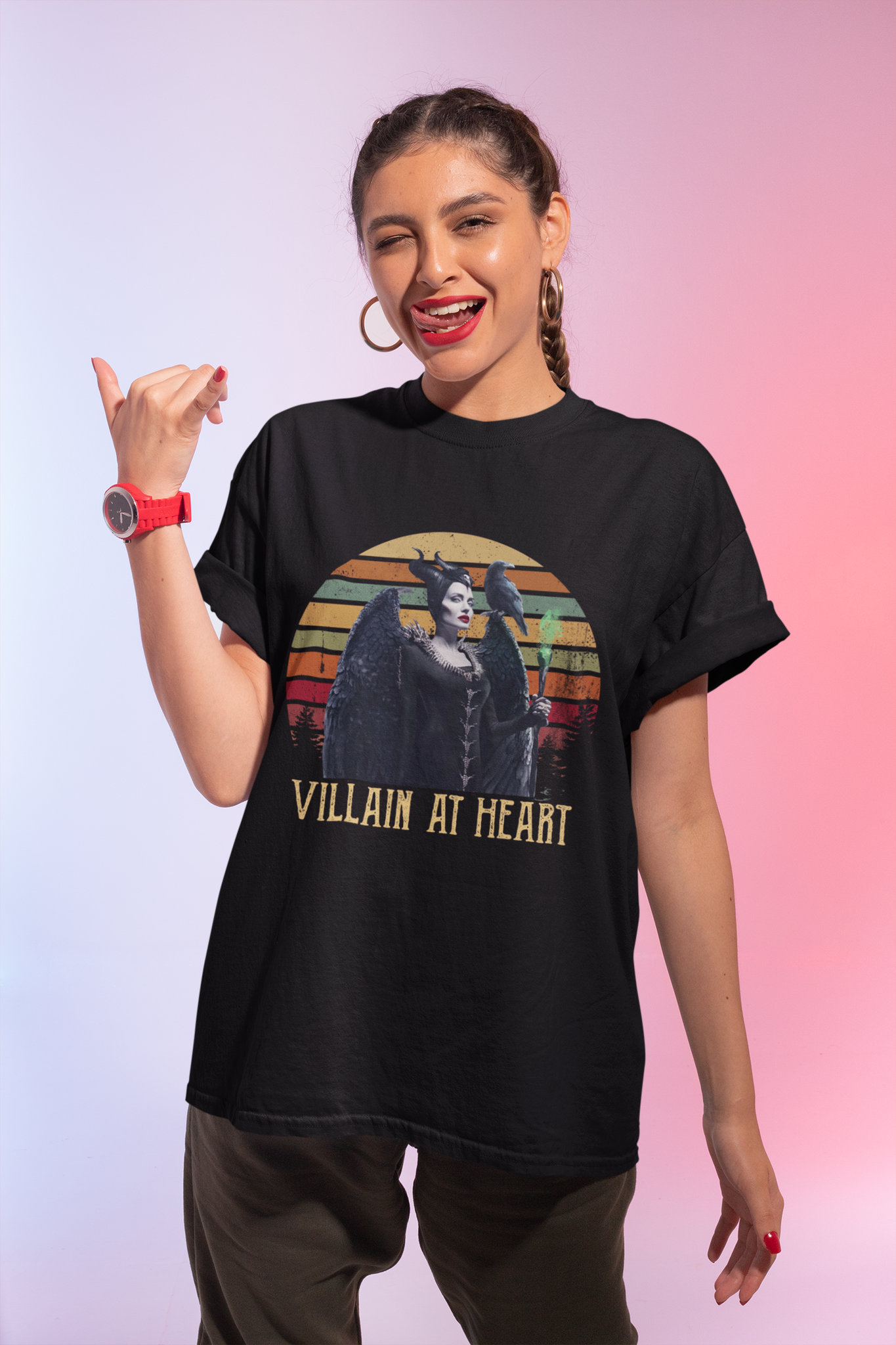 Disney Maleficent Vintage T Shirt, Villain At Heart Shirt, Disney Villains Tshirt