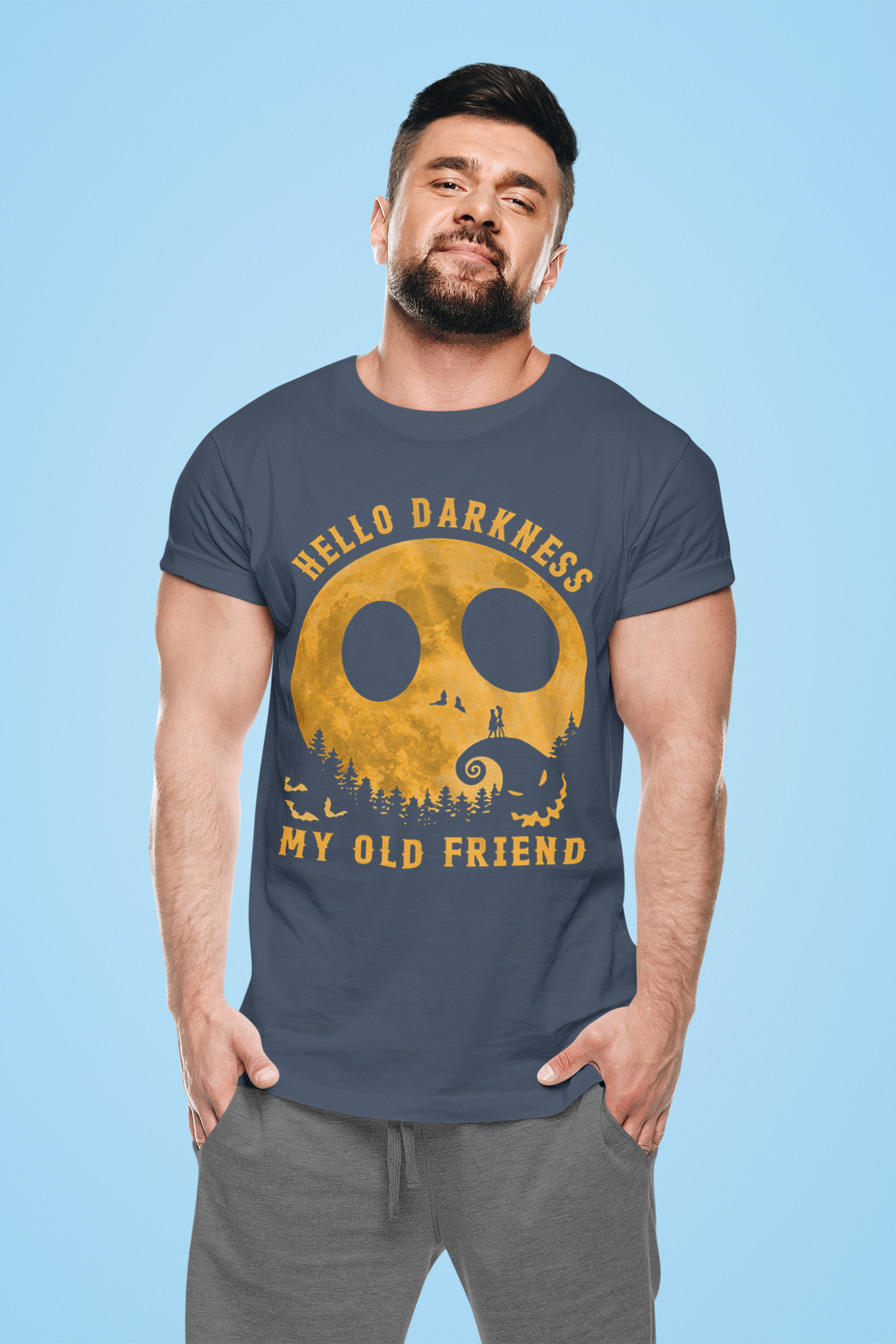 Nightmare Before Christmas T Shirt, Jack Skellington T Shirt, Hello Darkness My Old Friend Shirt, Halloween Gifts