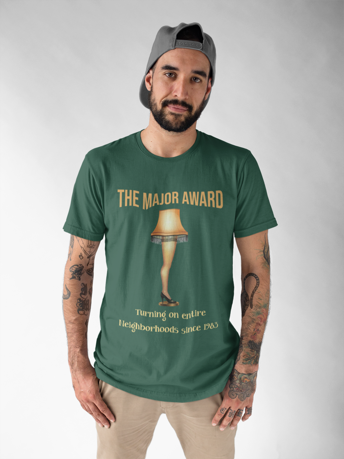 A Christmas Story T Shirt, Leg Lamp T Shirt, The Major Award Turning On Entire Neighborhoods Tshirt, Christmas Gifts