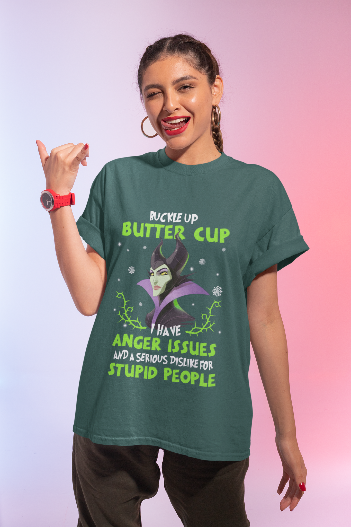 Disney Maleficent T Shirt, Buckle Up Butter Cup Tshirt, Disney Villains Shirt, Christmas Gifts