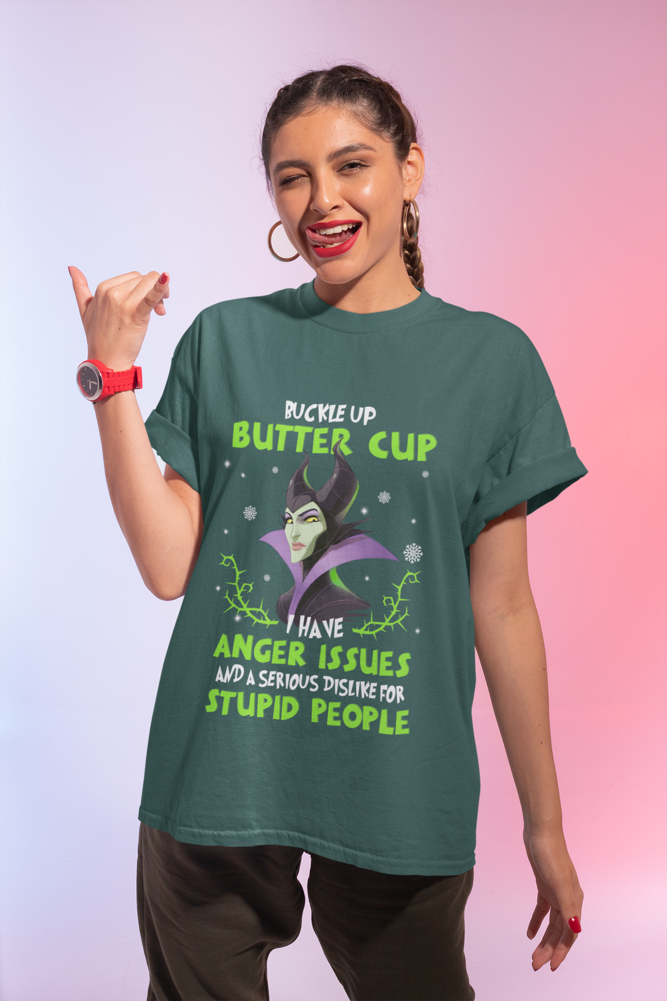 Disney Maleficent T Shirt, Disney Villains T Shirt, Buckle Up Butter Cup Tshirt, Christmas Gifts