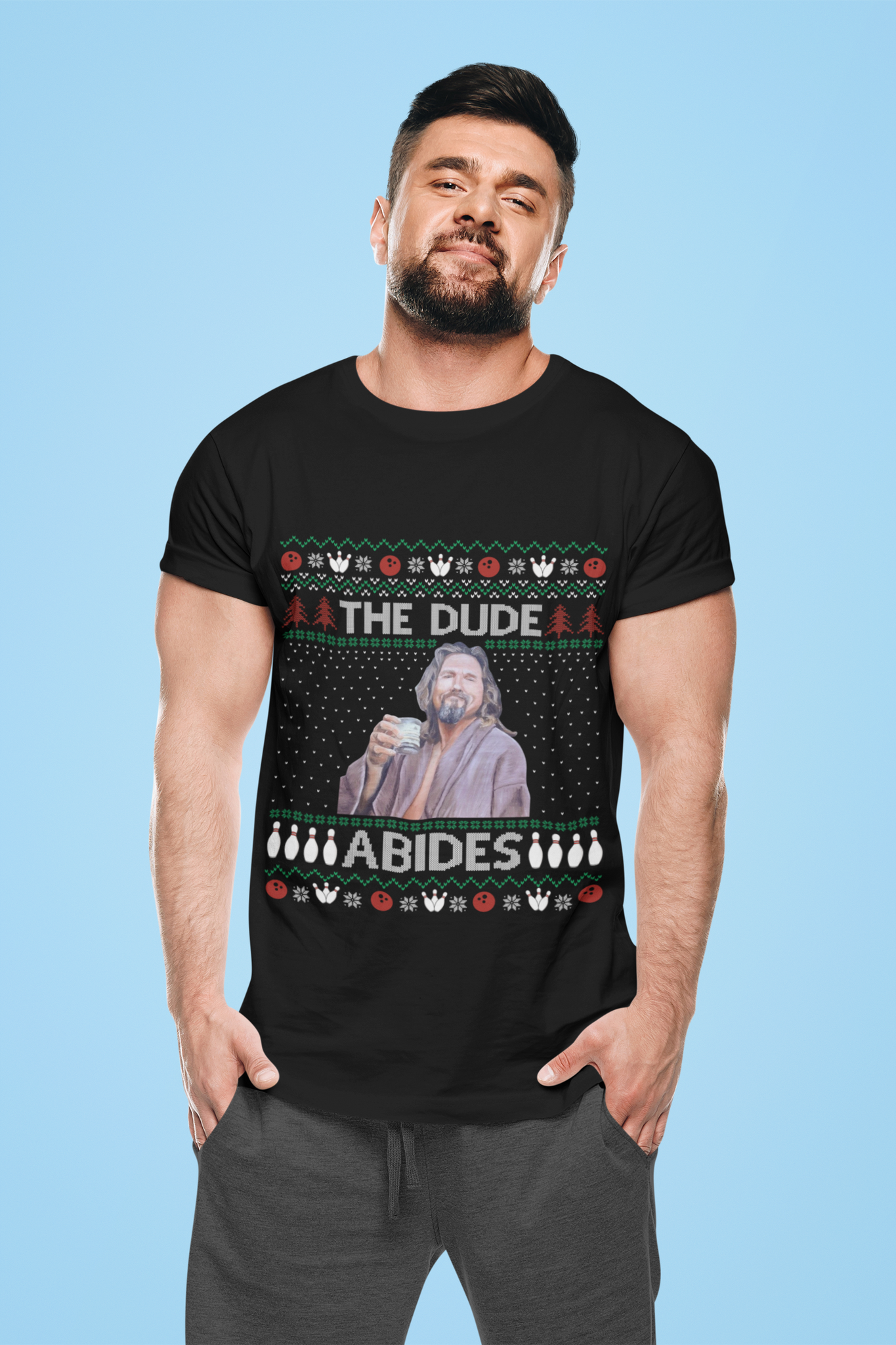 The Big Lebowski Ugly Sweater T Shirt, The Dude Abides Tshirt, The Dude T Shirt, Christmas Gifts