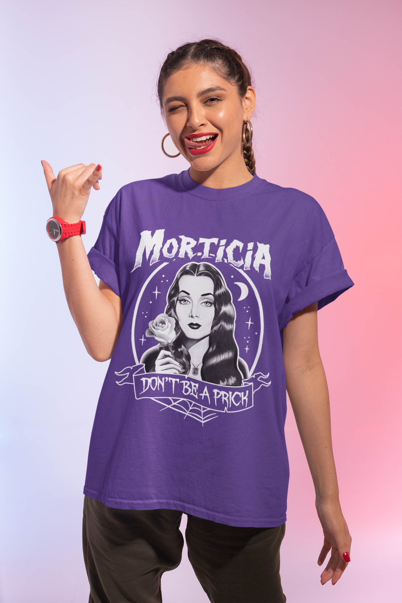 Addams Family T Shirt, Morticia Addams T Shirt, Morticia Dont Be A Prick Tshirt, Halloween Gift