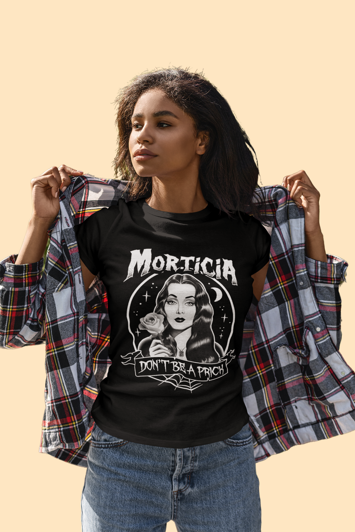 Addams Family T Shirt, Morticia Addams T Shirt, Morticia Dont Be A Prick Tshirt, Halloween Gift