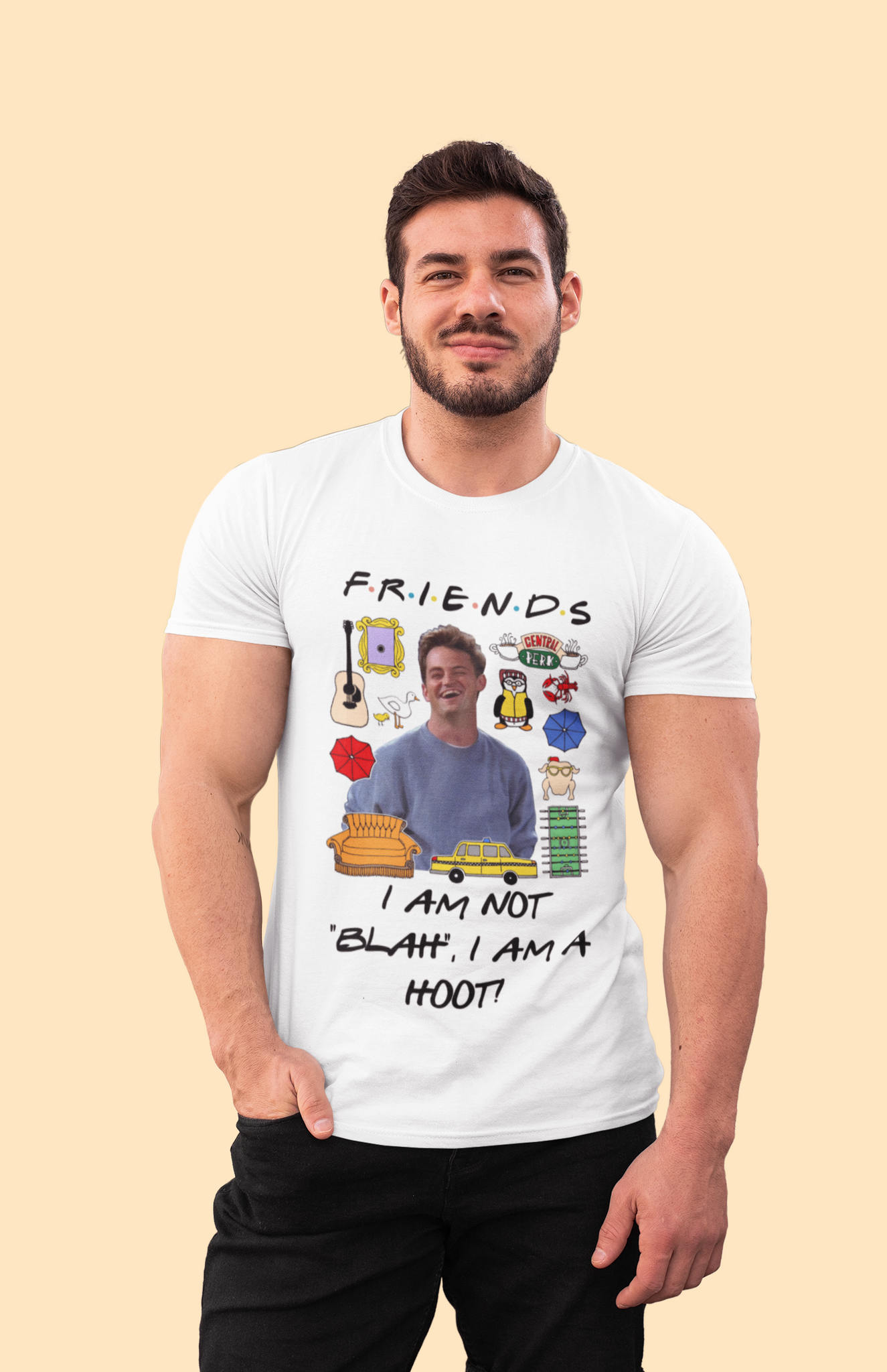 Friends TV Show T Shirt, Chandler T Shirt, Friends I Am Not Blah I Am A Hoot Tshirt