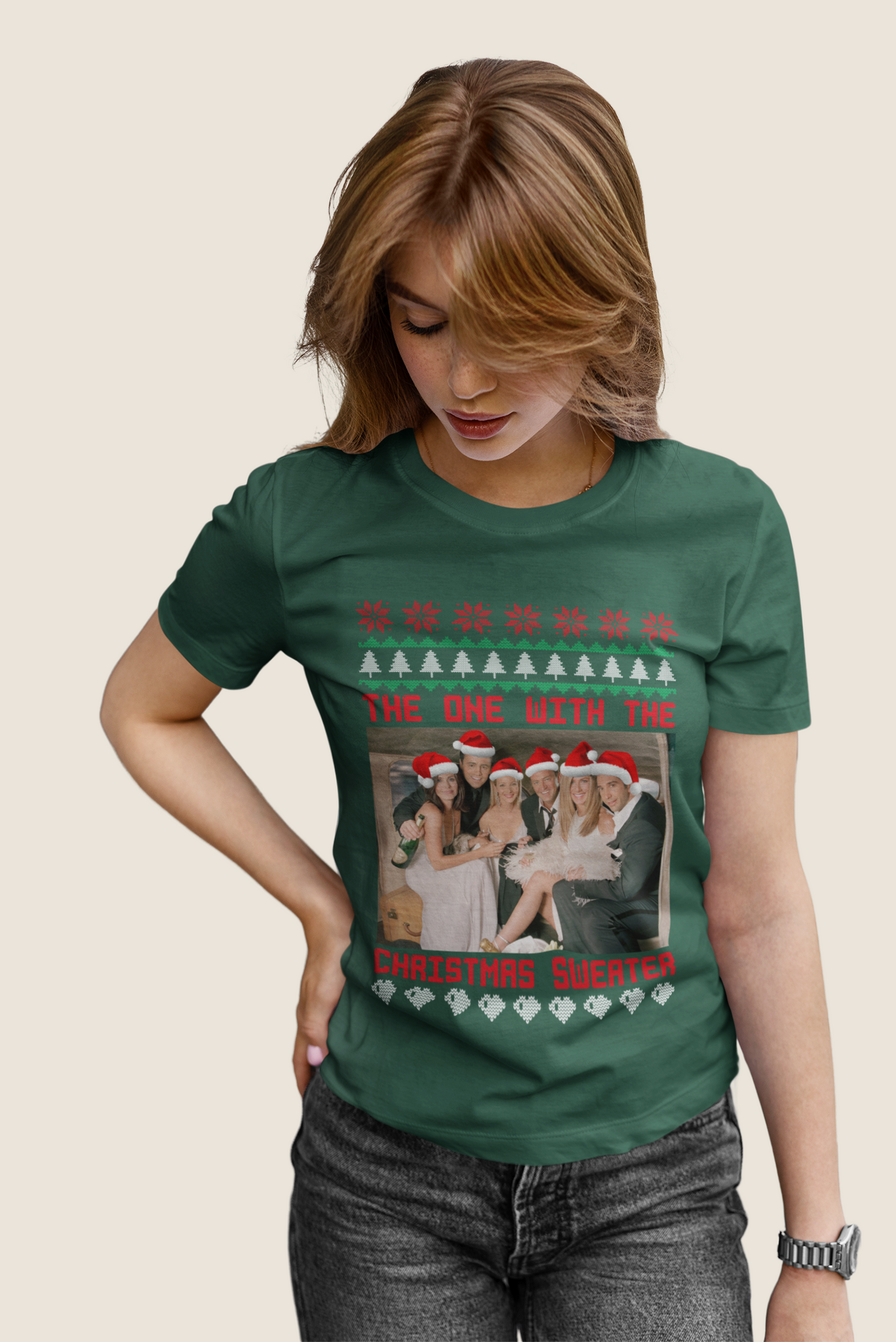 Friends TV Show Ugly Sweater T Shirt, Friends Characters T Shirt, The One With The Christmas Sweater Tshirt, Christmas Gifts