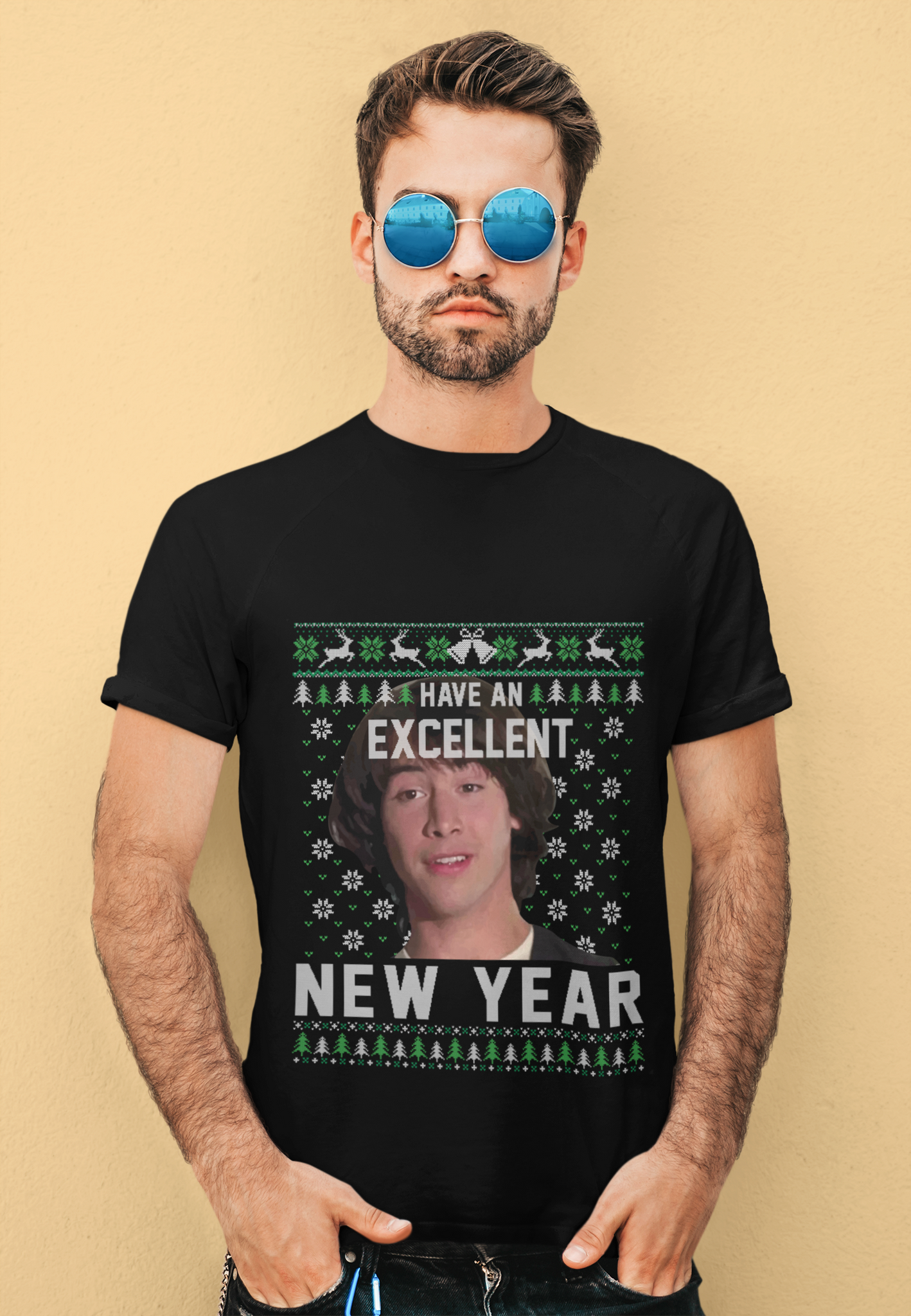Bill And Teds Excellent Adventure Ugly Sweater Shirt, Ted T Shirt, Have An Excellent New Year Tshirt, Christmas Gifts