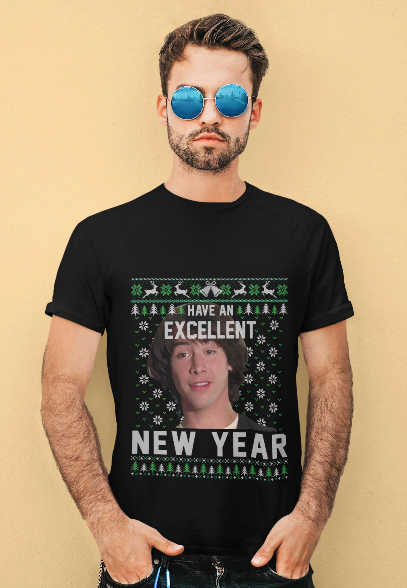 Bill And Teds Excellent Adventure Ugly Sweater T Shirt, Ted T Shirt, Have An Excellent New Year Tshirt, Christmas Gifts