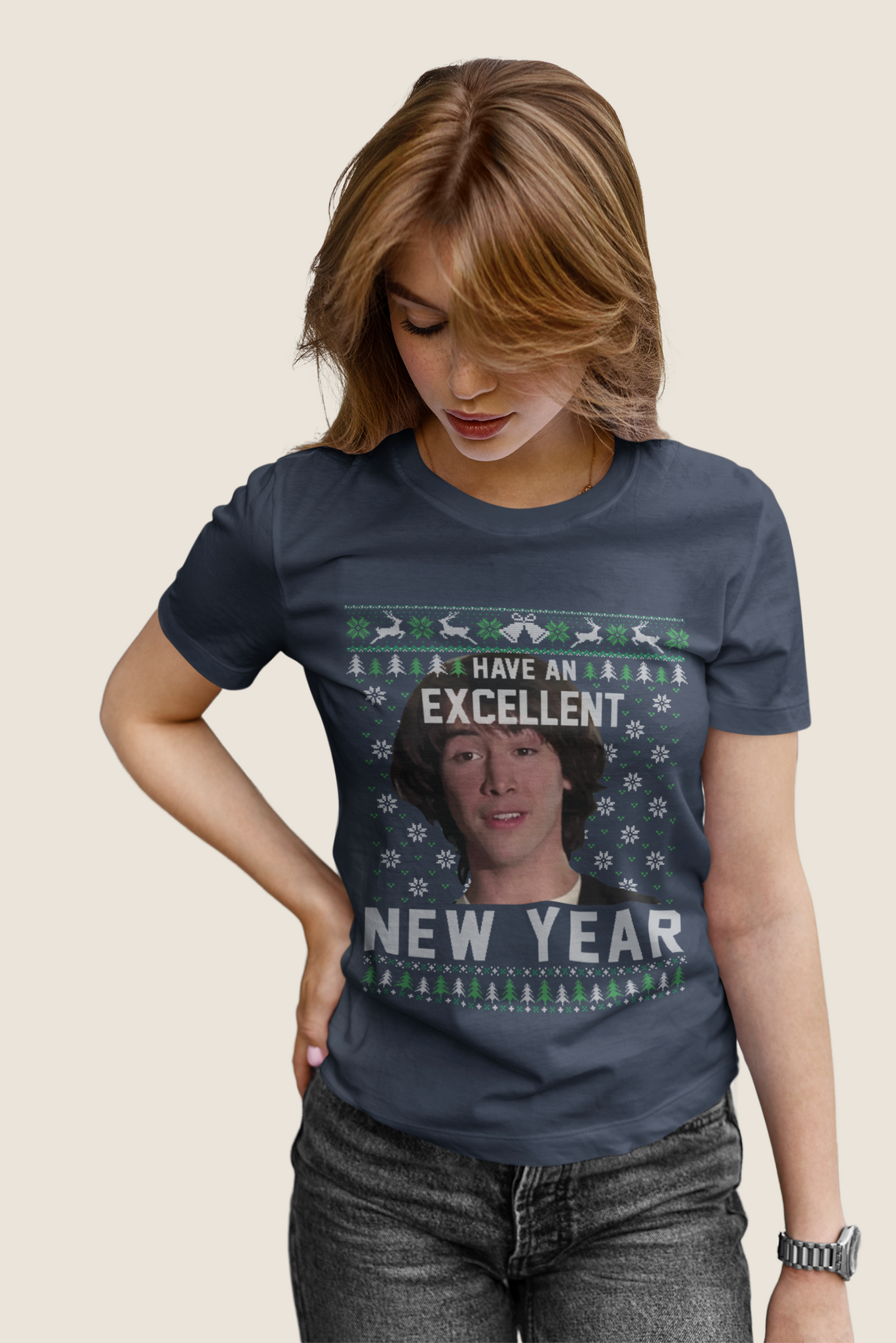 Bill And Teds Excellent Adventure Ugly Sweater T Shirt, Ted T Shirt, Have An Excellent New Year Tshirt, Christmas Gifts