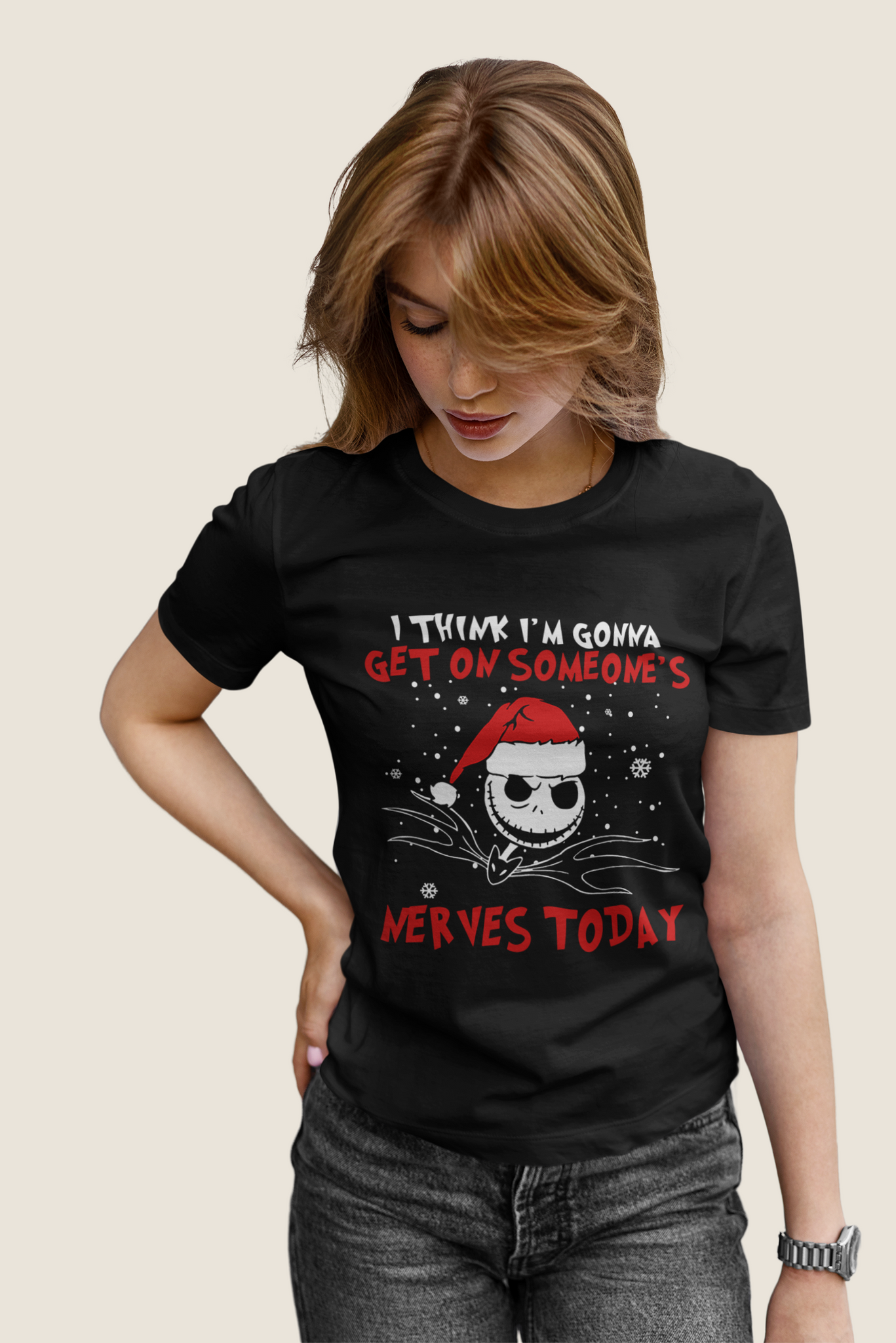 Nightmare Before Christmas T Shirt, I Think Im Gonna Get On Someones Nerves Tshirt, Jack Skellington T Shirt, Christmas Gifts