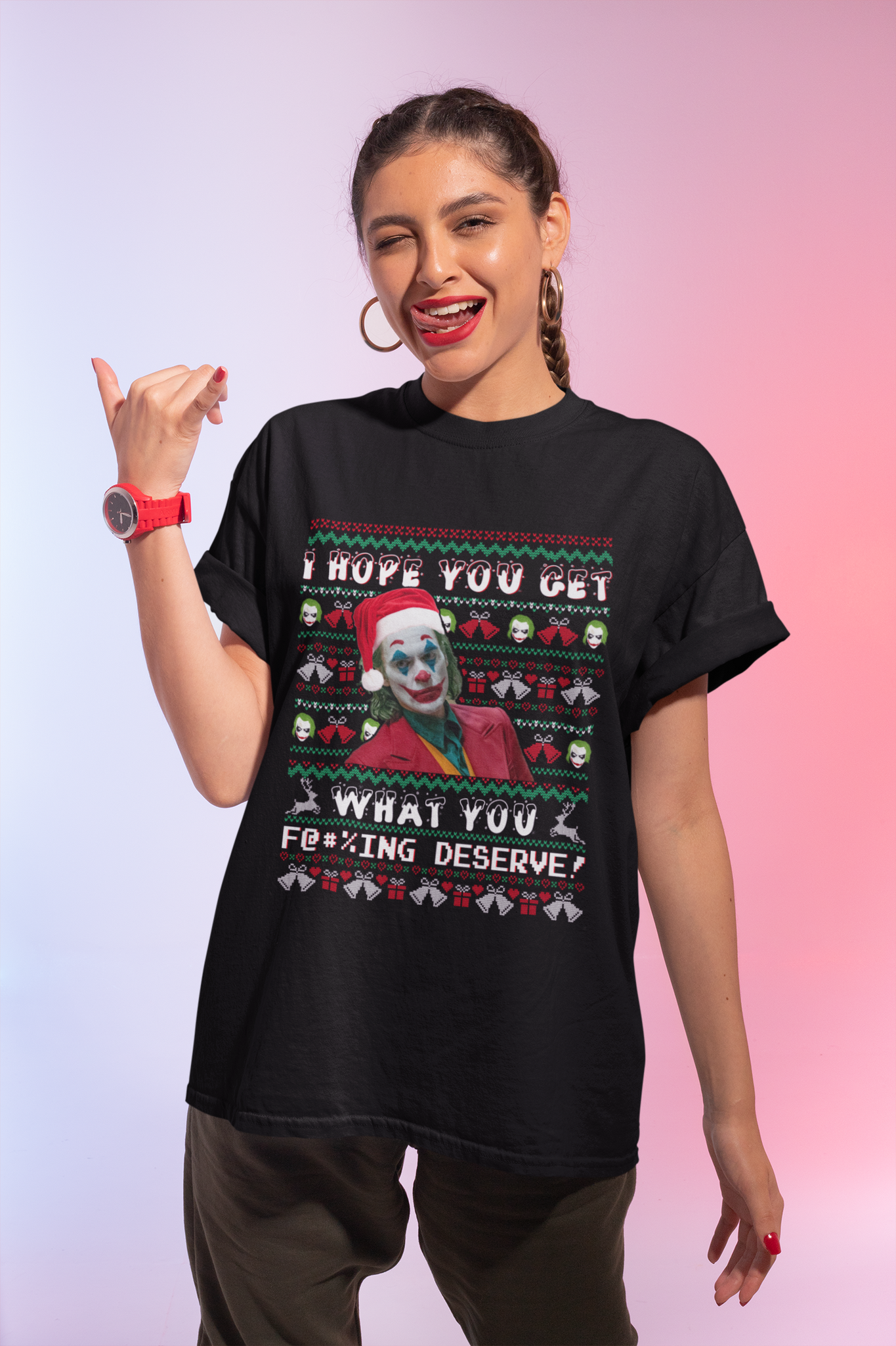 Joker Ugly Sweater Shirt, The Comedian T Shirt, I Hope You Get What You Deserve Tshirt, Halloween Gifts, Christmas Gifts