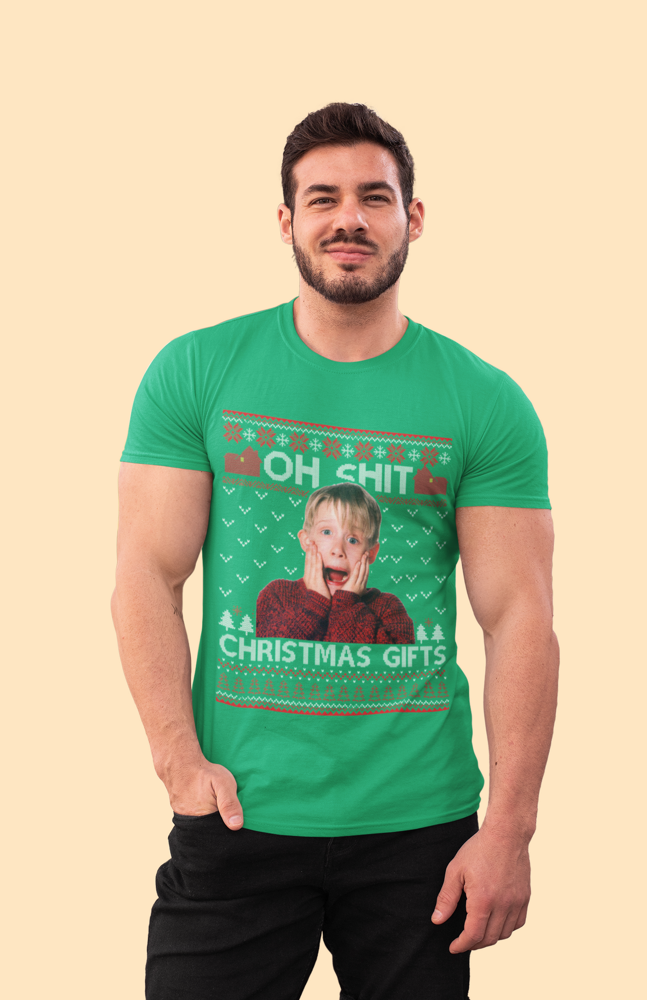 Home Alone Ugly Sweater Shirt, Kevin McCallister T Shirt, Oh Shit Christmas Gifts Tshirt, Christmas Gifts