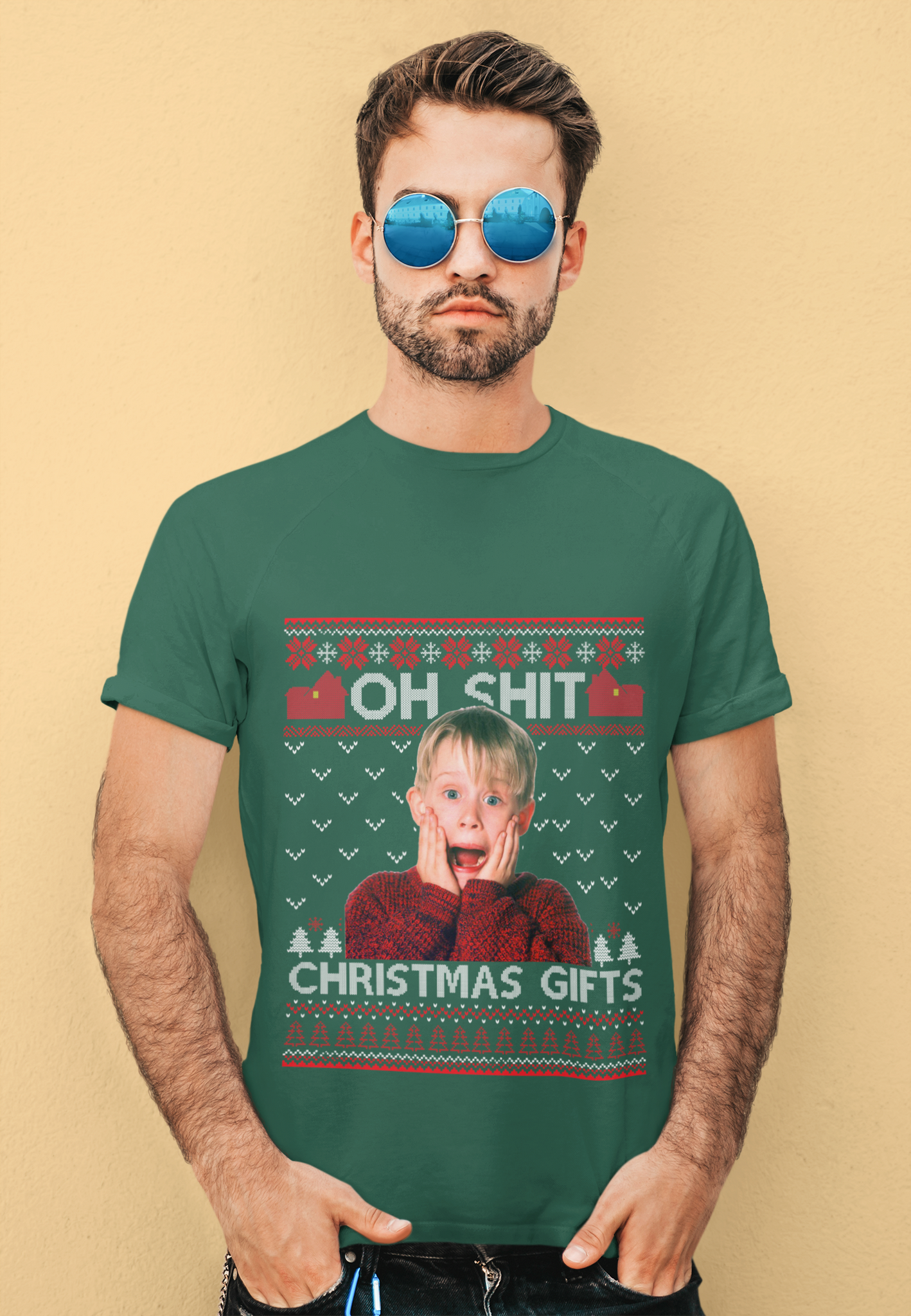 Home Alone Ugly Sweater Shirt, Kevin McCallister T Shirt, Oh Shit Christmas Gifts Tshirt, Christmas Gifts