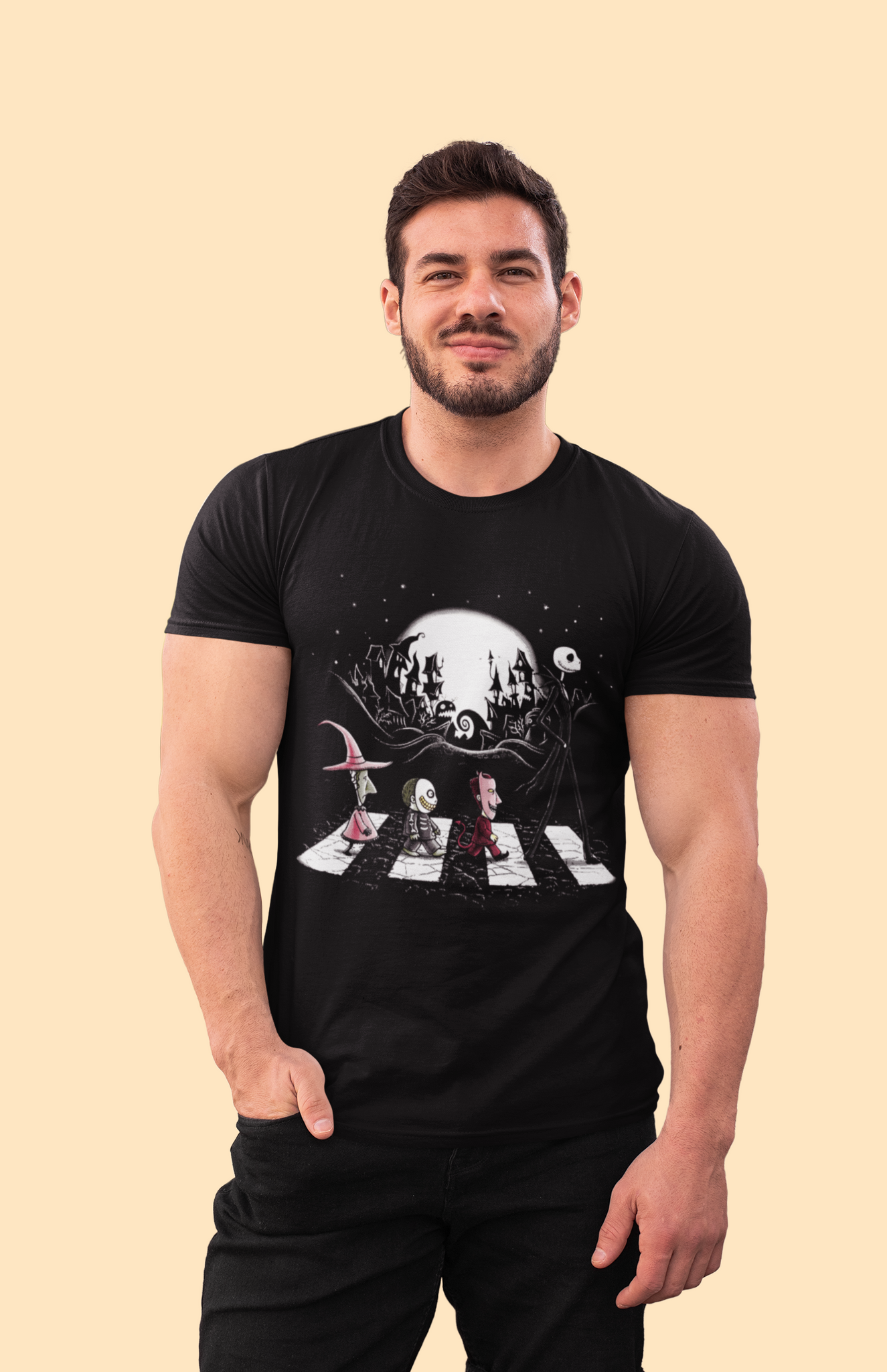 Nightmare Before Christmas T Shirt, Abbey Road T Shirt, Jack Skellington Tshirt, Horror Character Shirt, Halloween Gifts