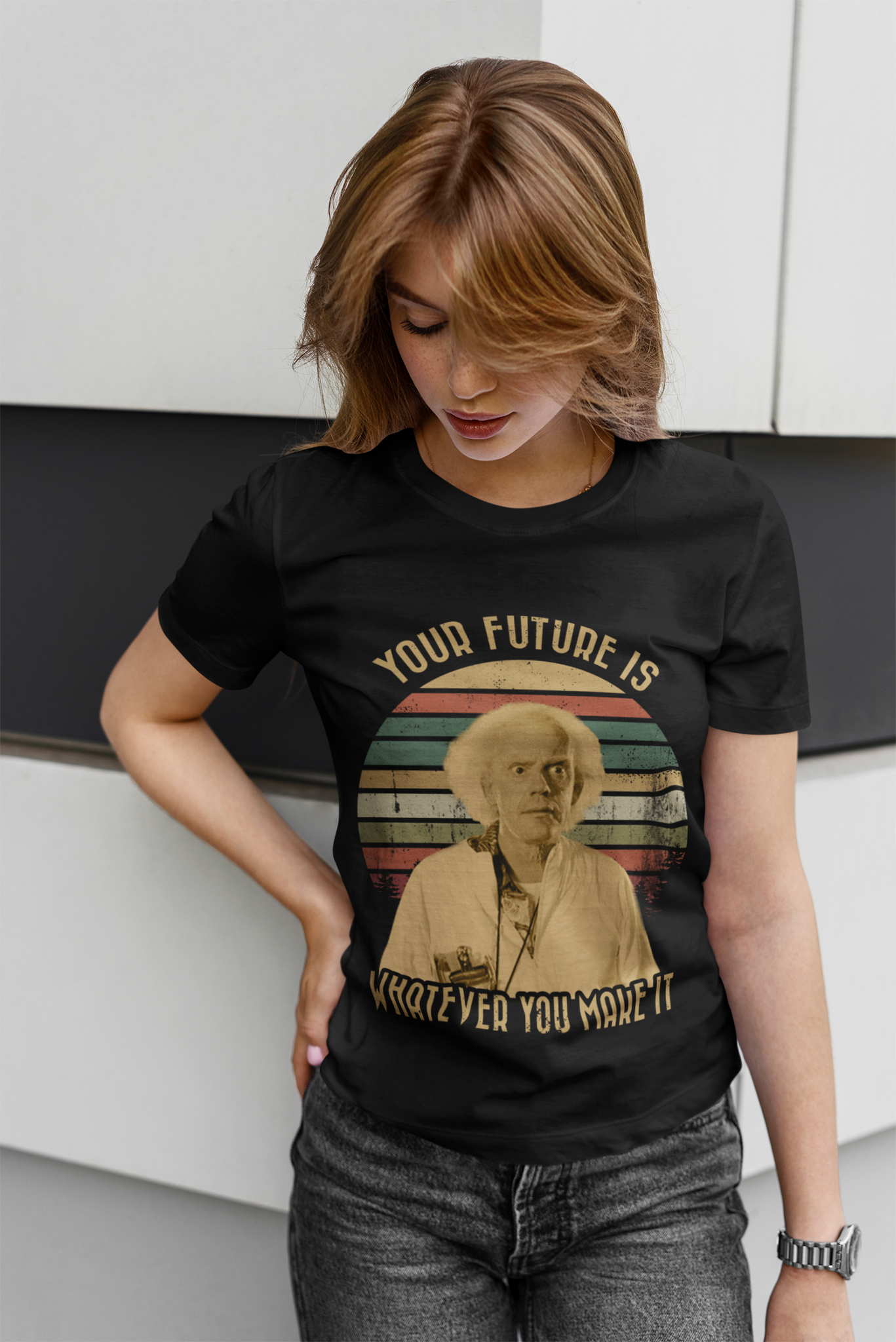 Back To The Future Movie T Shirt, Doc Brown T Shirt, Your Future Is Whatever You Make It Tshirt