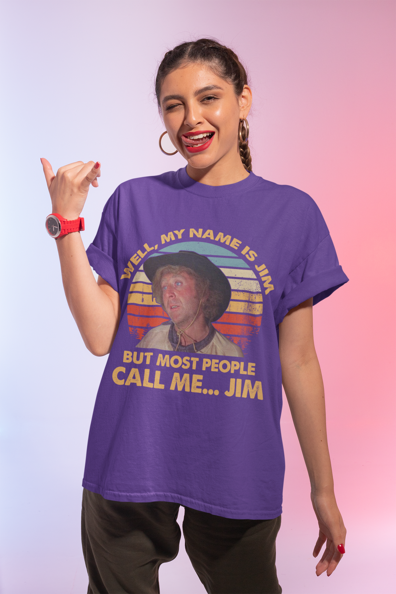 Blazing Saddles Movie T Shirt, Jim T Shirt, Well My Name Is Jim But Most People Call Me Jim Tshirt