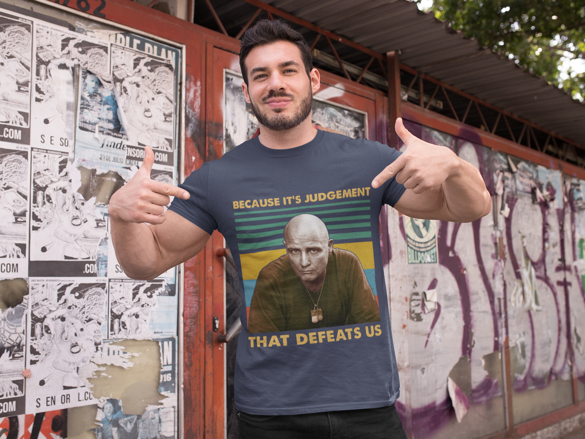 Apocalypse Now Vintage T Shirt, Because Its Judgement That Defeats Us Tshirt, Walter Kurtz T Shirt