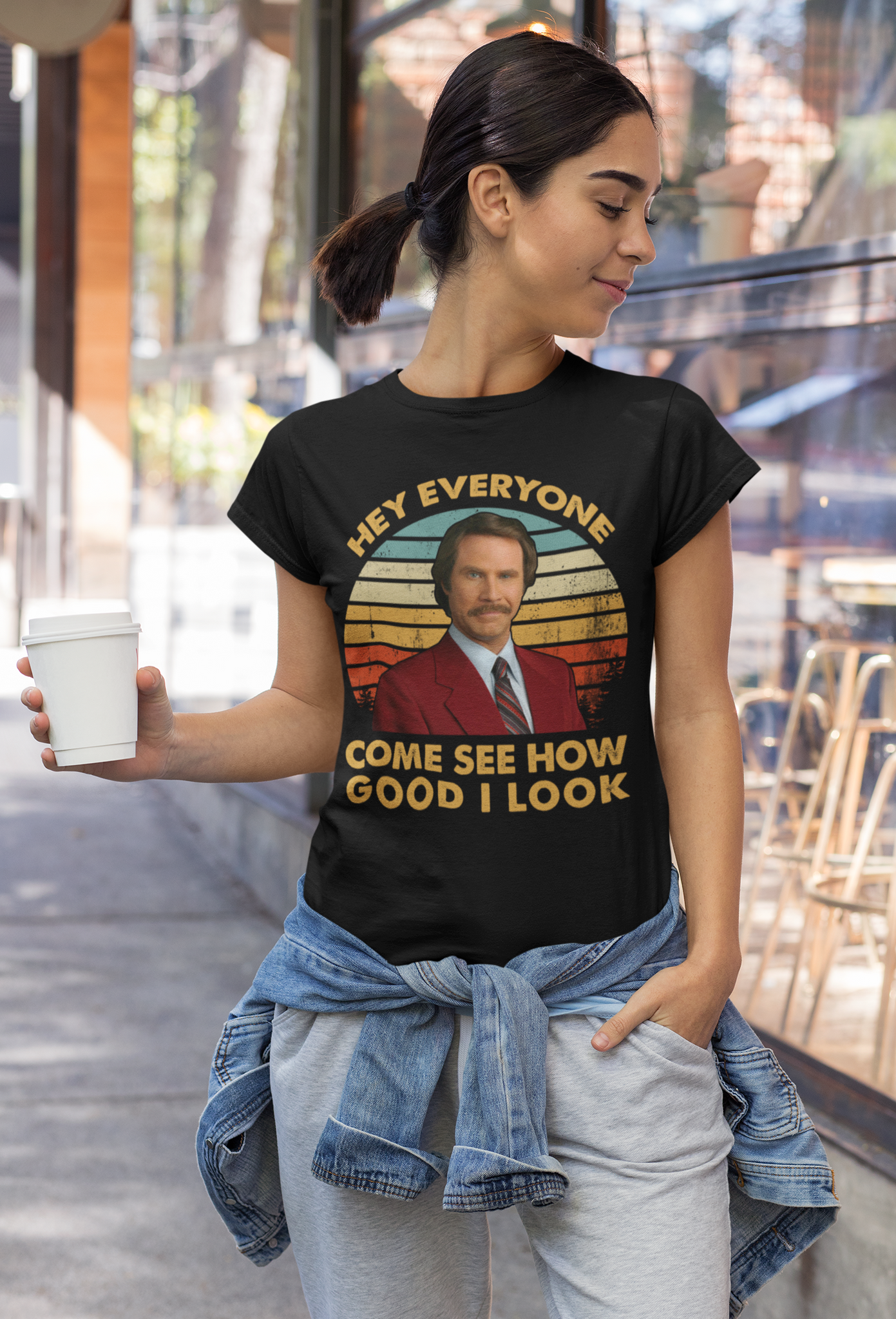 Anchorman Vintage T Shirt, Ron Burgundy T Shirt, Hey Everyone Come See How Good I Look shirt