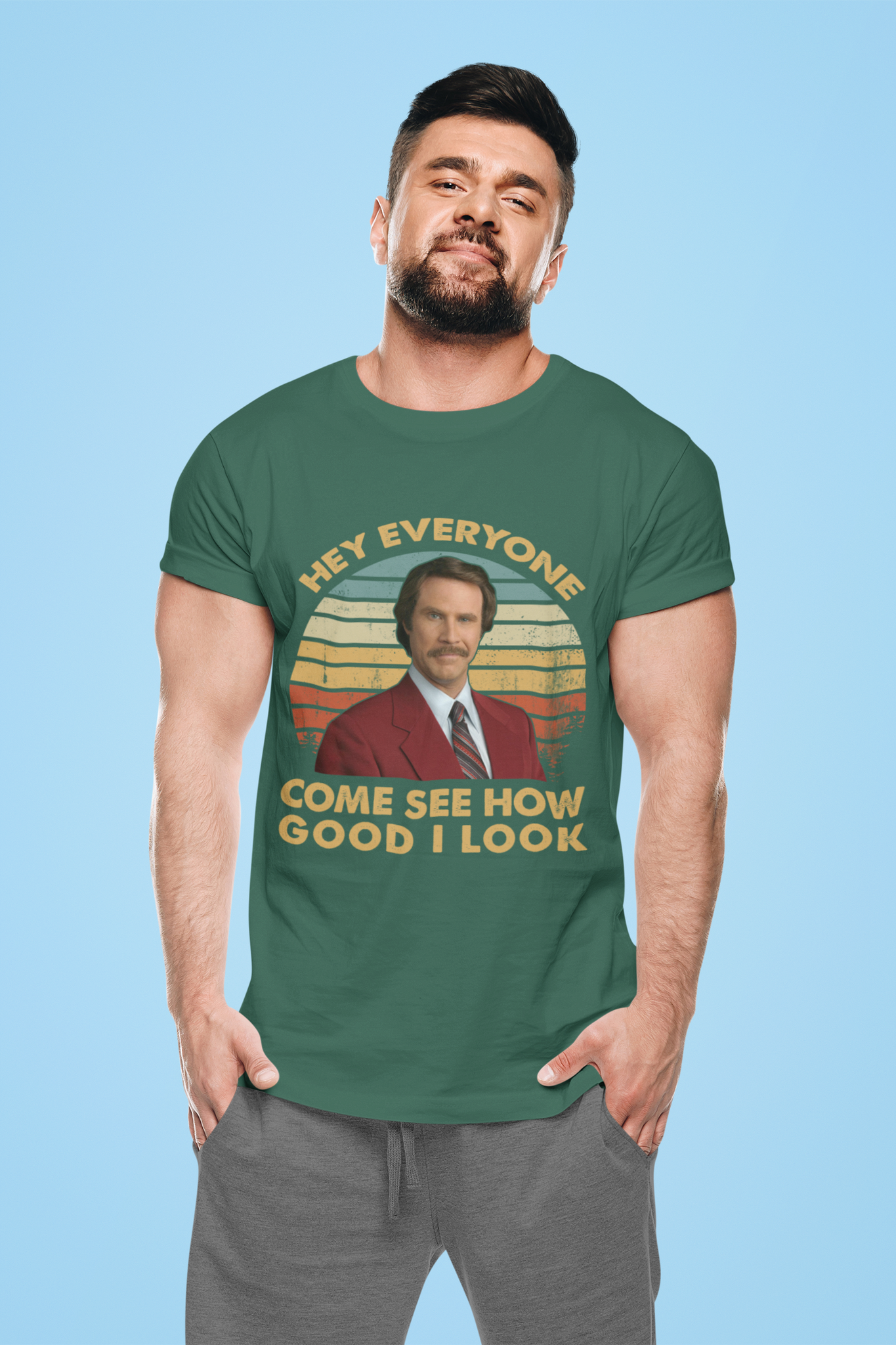 Anchorman Vintage T Shirt, Ron Burgundy T Shirt, Hey Everyone Come See How Good I Look shirt