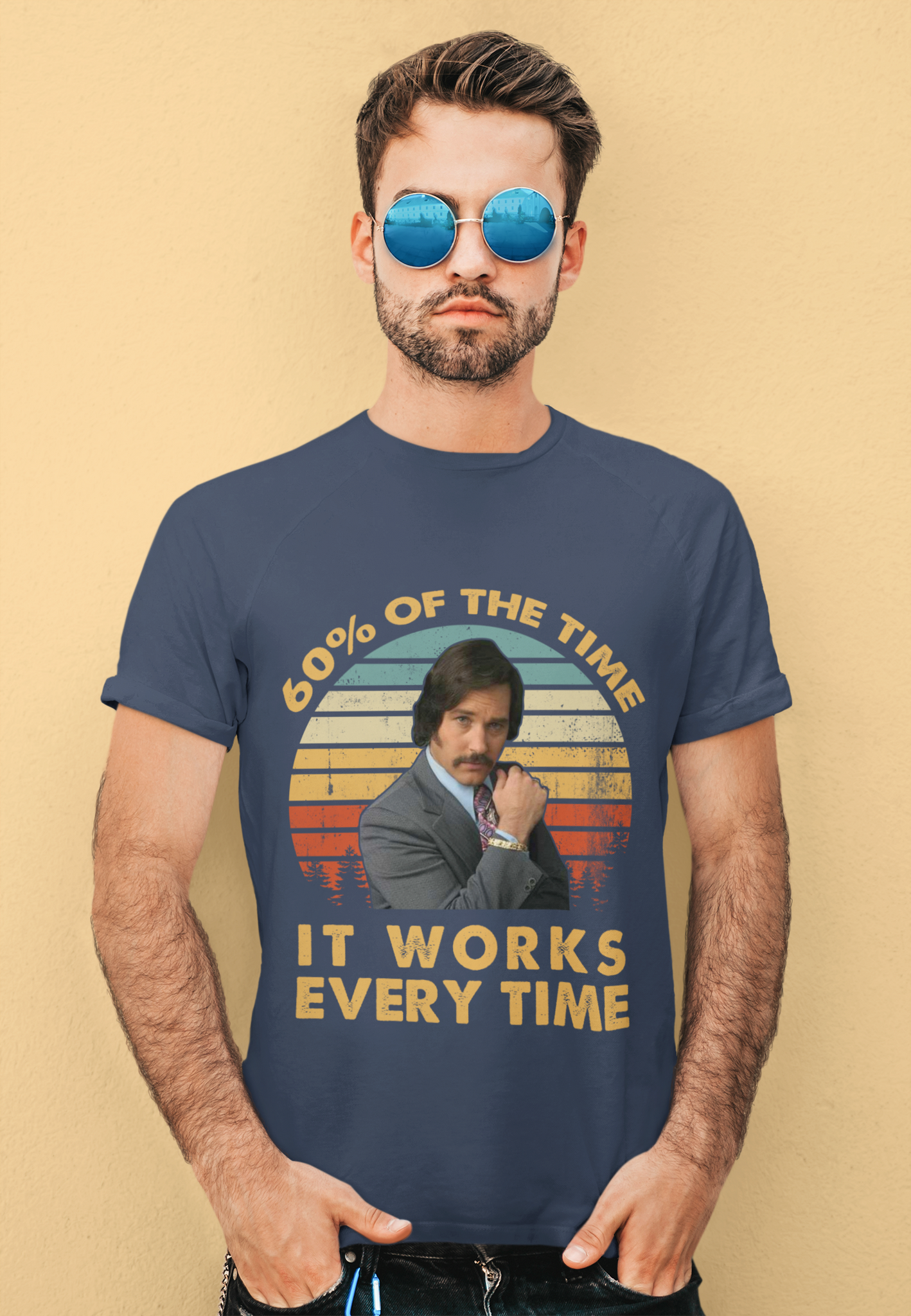 Anchorman Vintage T Shirt, Brian Fantana T Shirt, It Works Every Time Tshirt