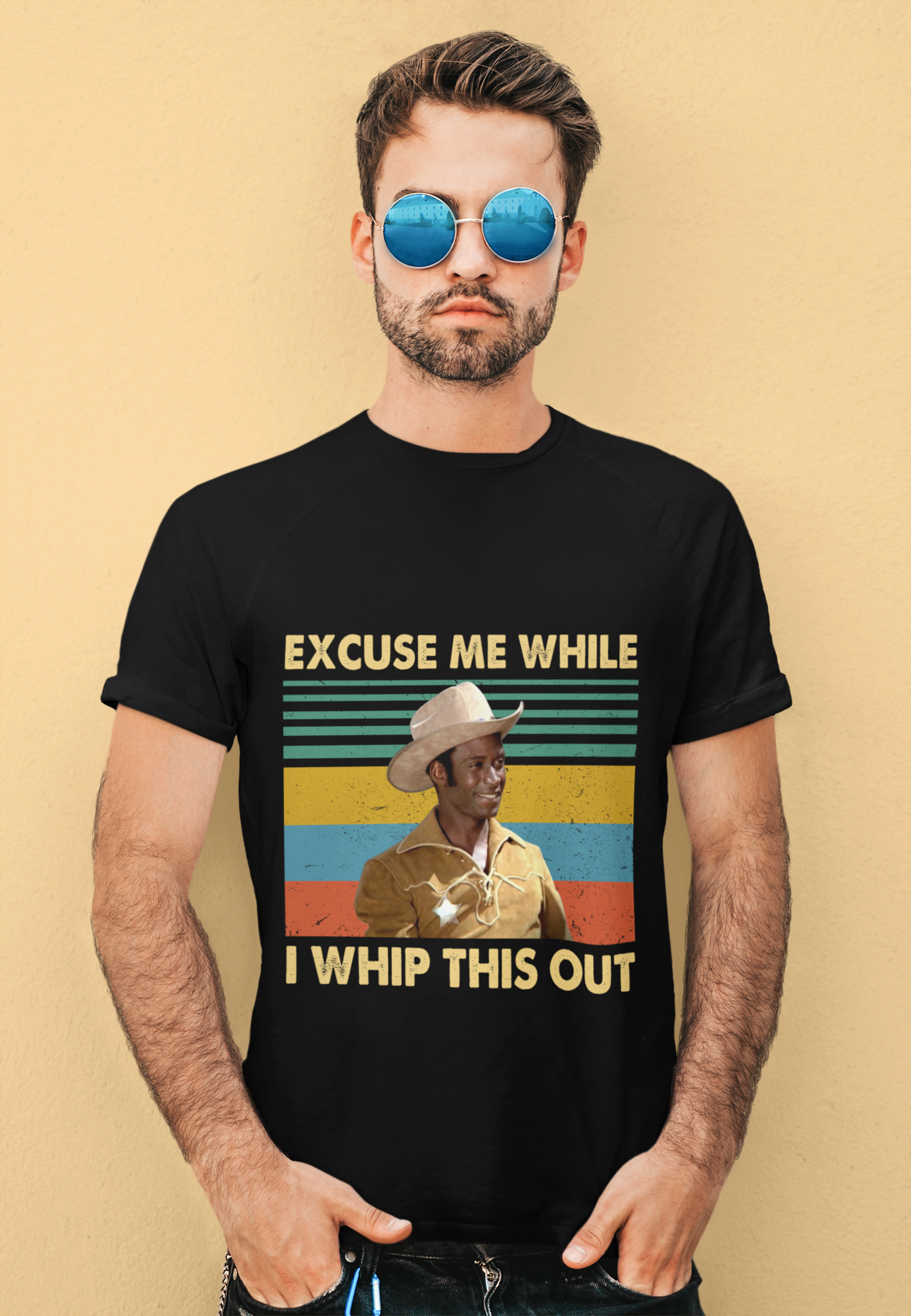 Blazing Saddles Movie T Shirt, Bart T Shirt, Excuse Me While I Whip This Out Tshirt