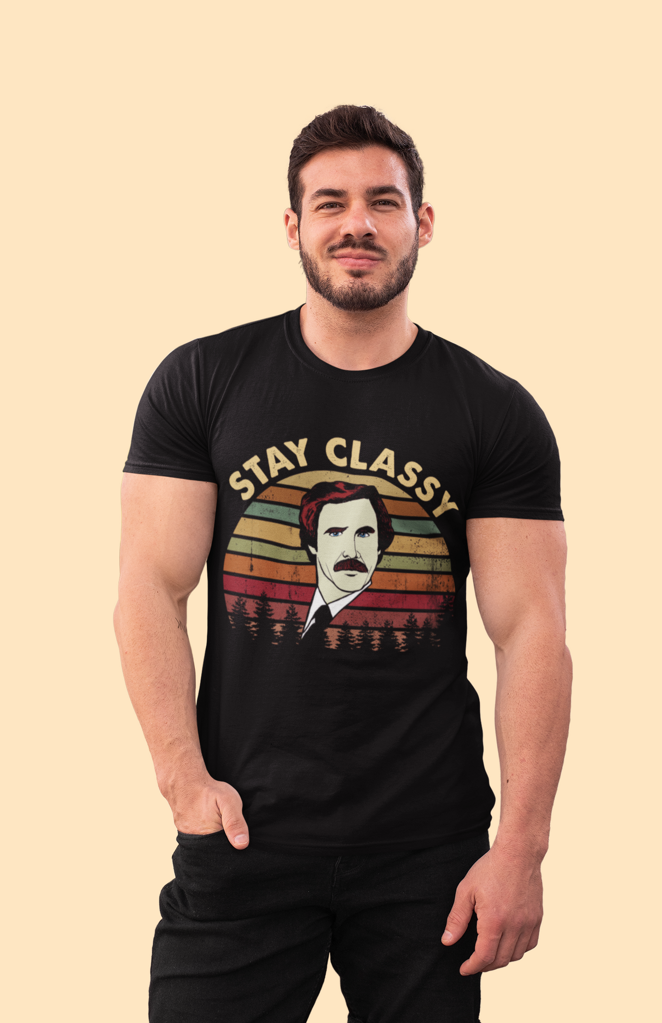 Anchorman Vintage T Shirt, Ron Burgundy T Shirt, Stay Classy Shirt