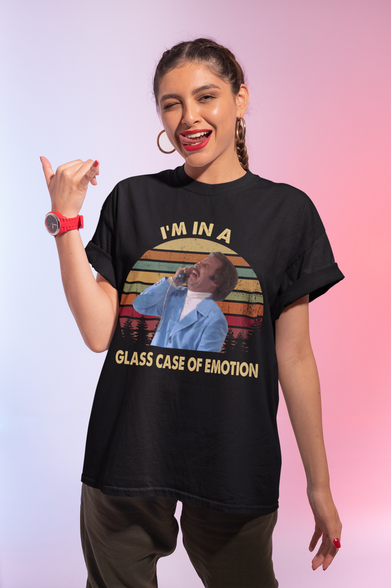 Anchorman Vintage T Shirt, Ron Burgundy T Shirt, Im In A Glass Case Of Emotion Shirt