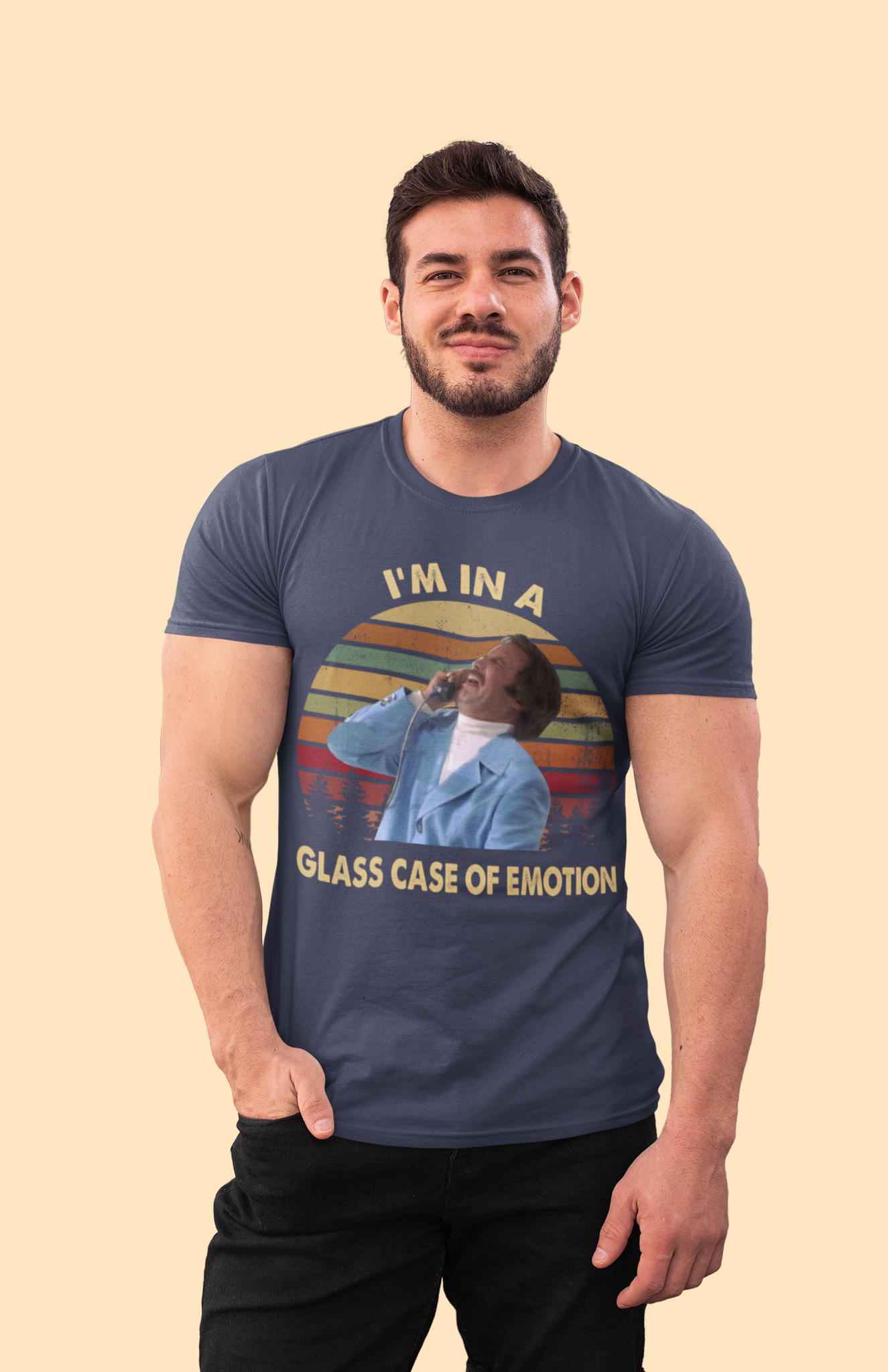Anchorman Vintage T Shirt, Ron Burgundy T Shirt, Im In A Glass Case Of Emotion Shirt