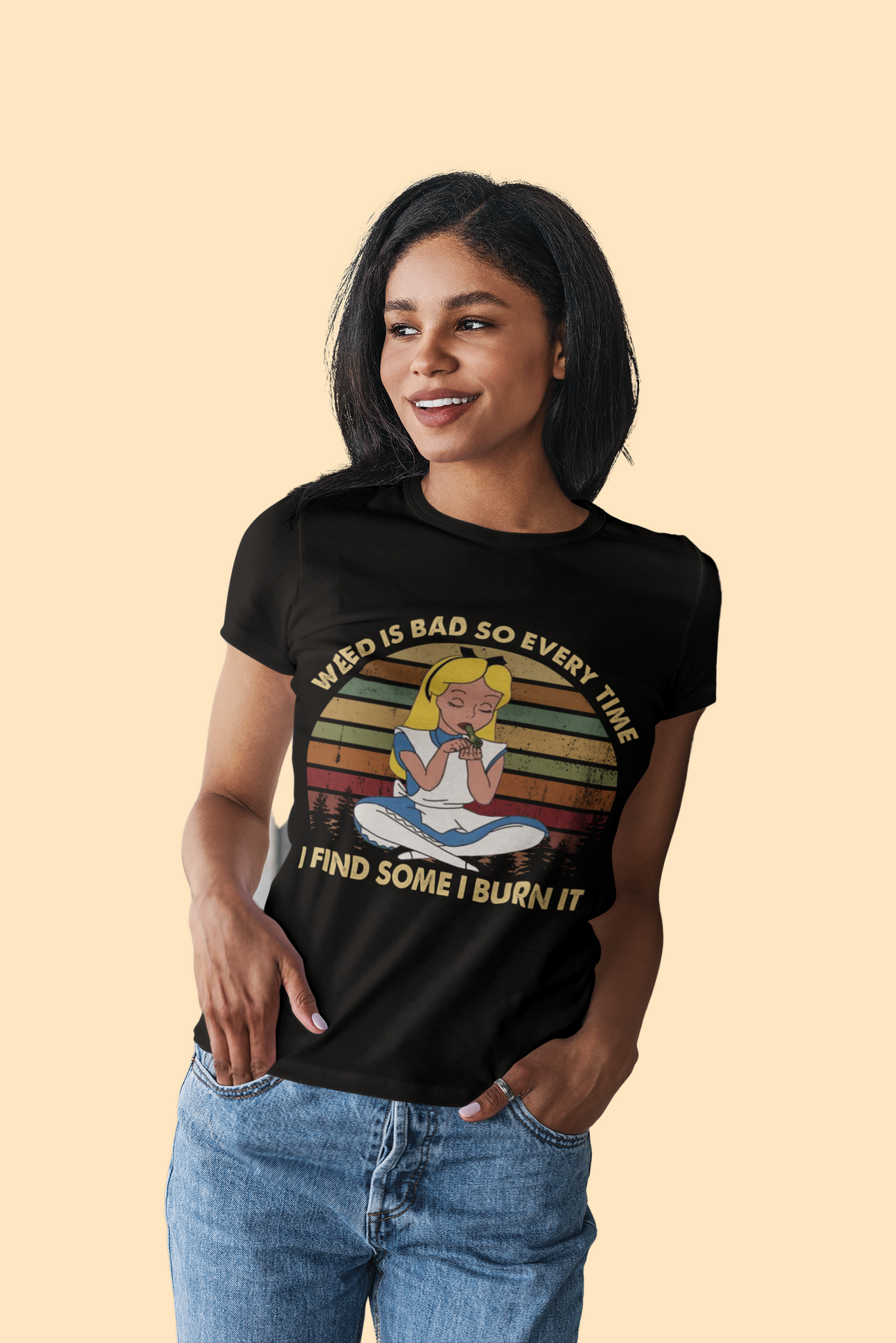 Disney Alice In Wonderland Vintage T Shirt, Alice Meme T Shirt, Weed Is Bad Shirt