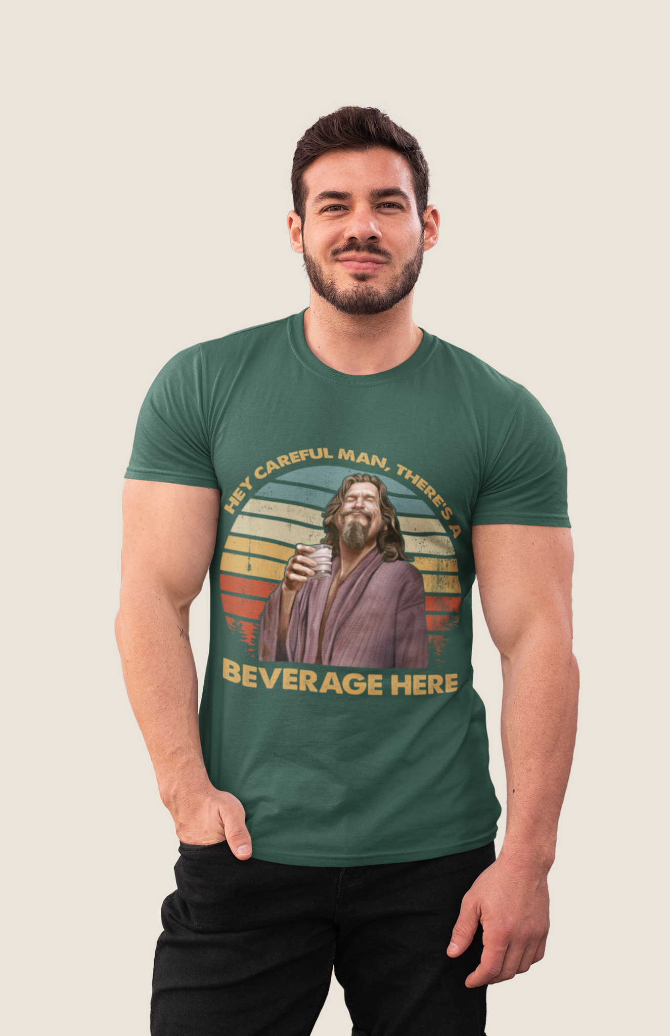 The Big Lebowski Vintage T Shirt, Hey Careful Man Theres A Beverage Here Tshirt, The Dude T Shirt