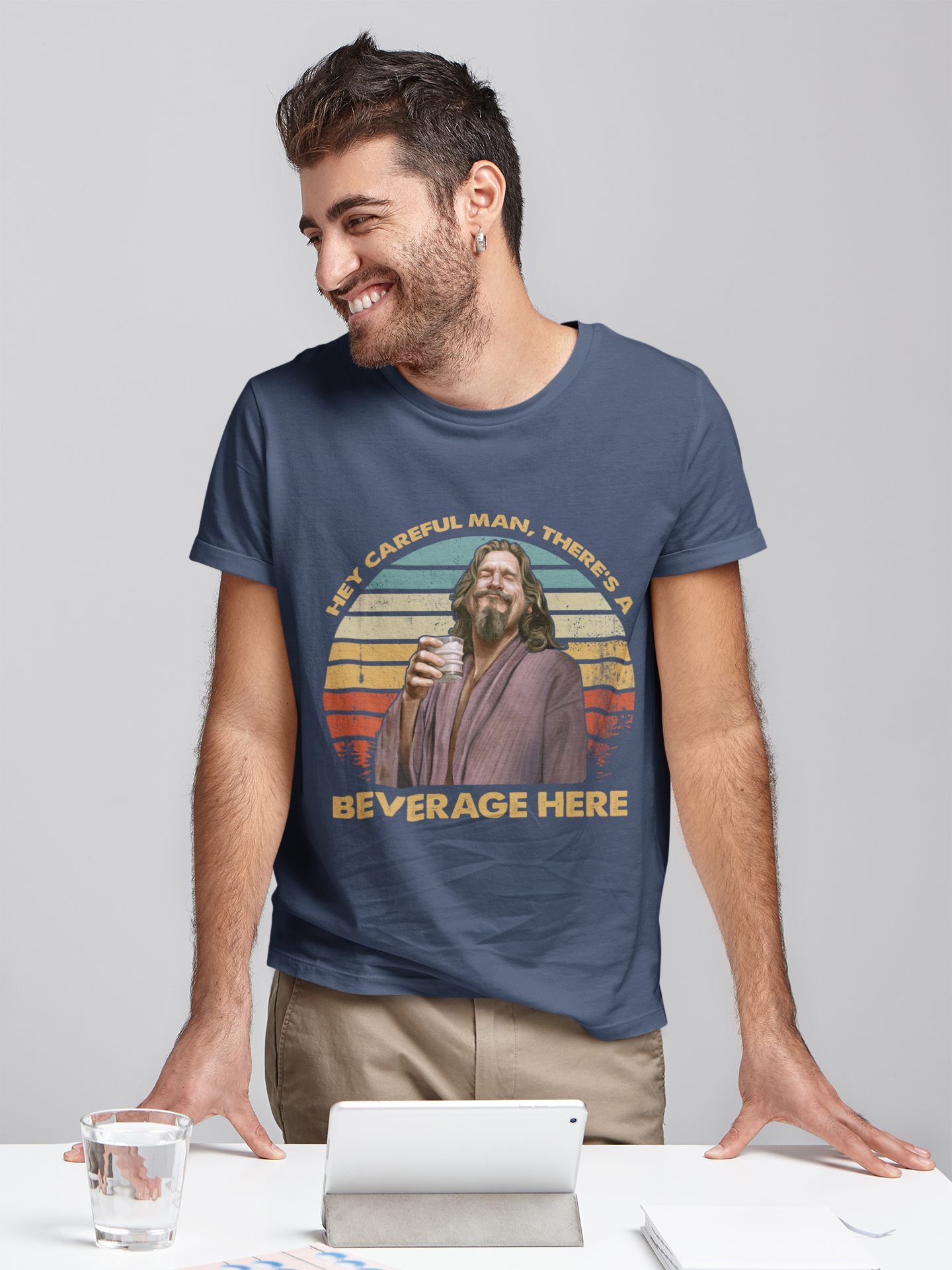 The Big Lebowski Vintage T Shirt, Hey Careful Man Theres A Beverage Here Tshirt, The Dude T Shirt