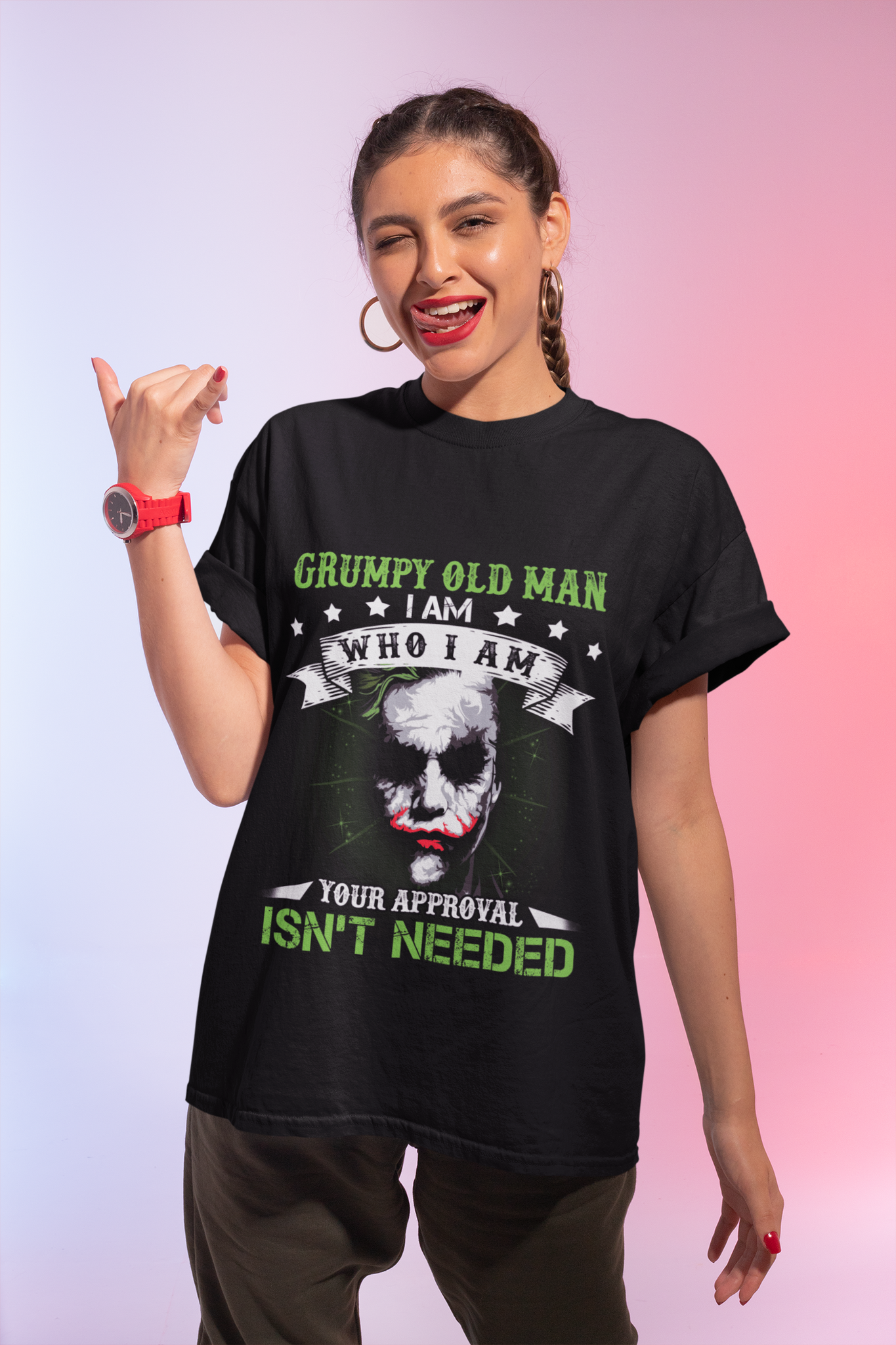 Joker T Shirt, Joker The Anarchist T Shirt, Grumpy Old Man I Am Who I Am Your Approval Isnt Needed Tshirt, Halloween Gifts