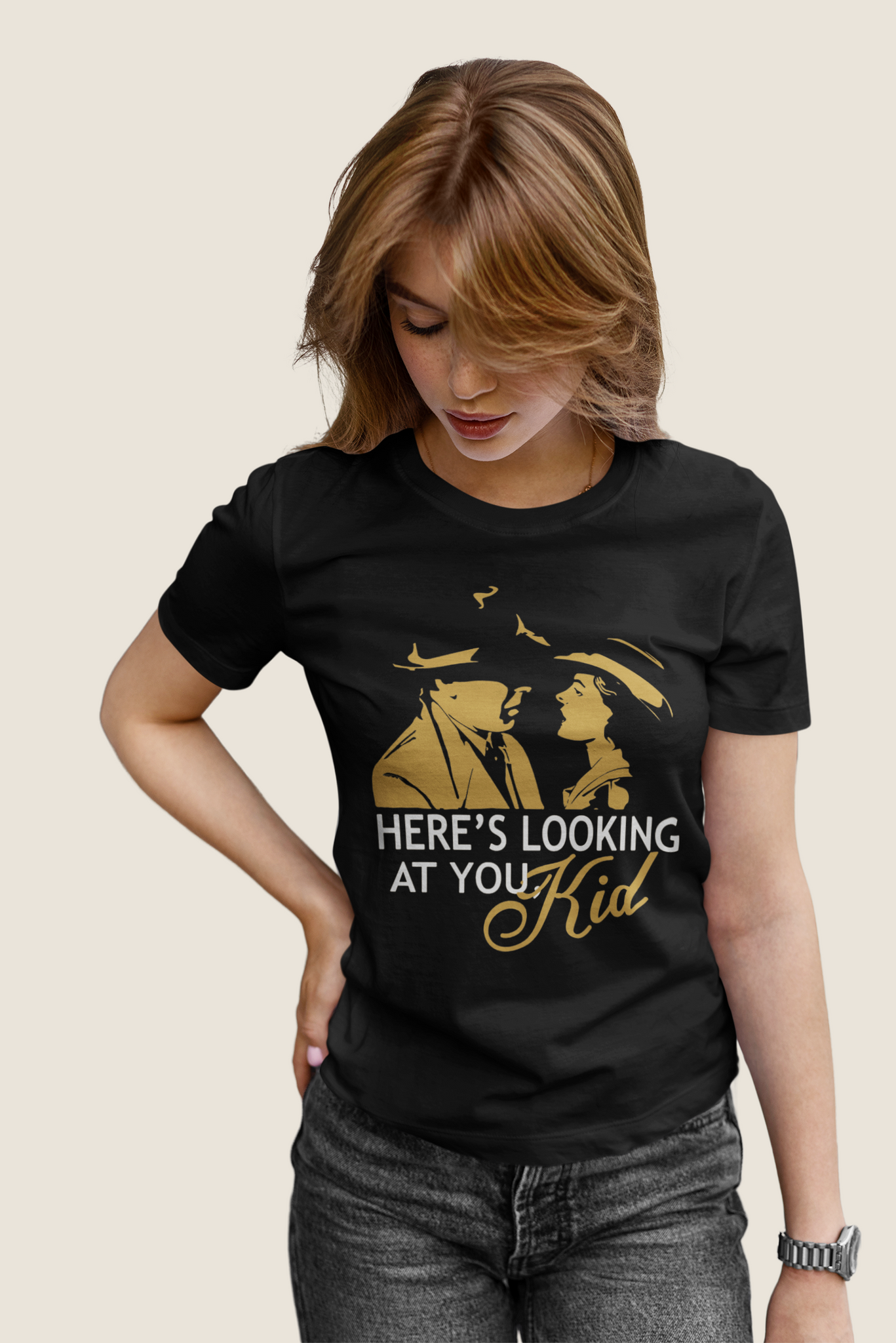 Casablanca T Shirt, Rick Blaine Ilsa Lund T Shirt, Heres Looking At You Kid Tshirt