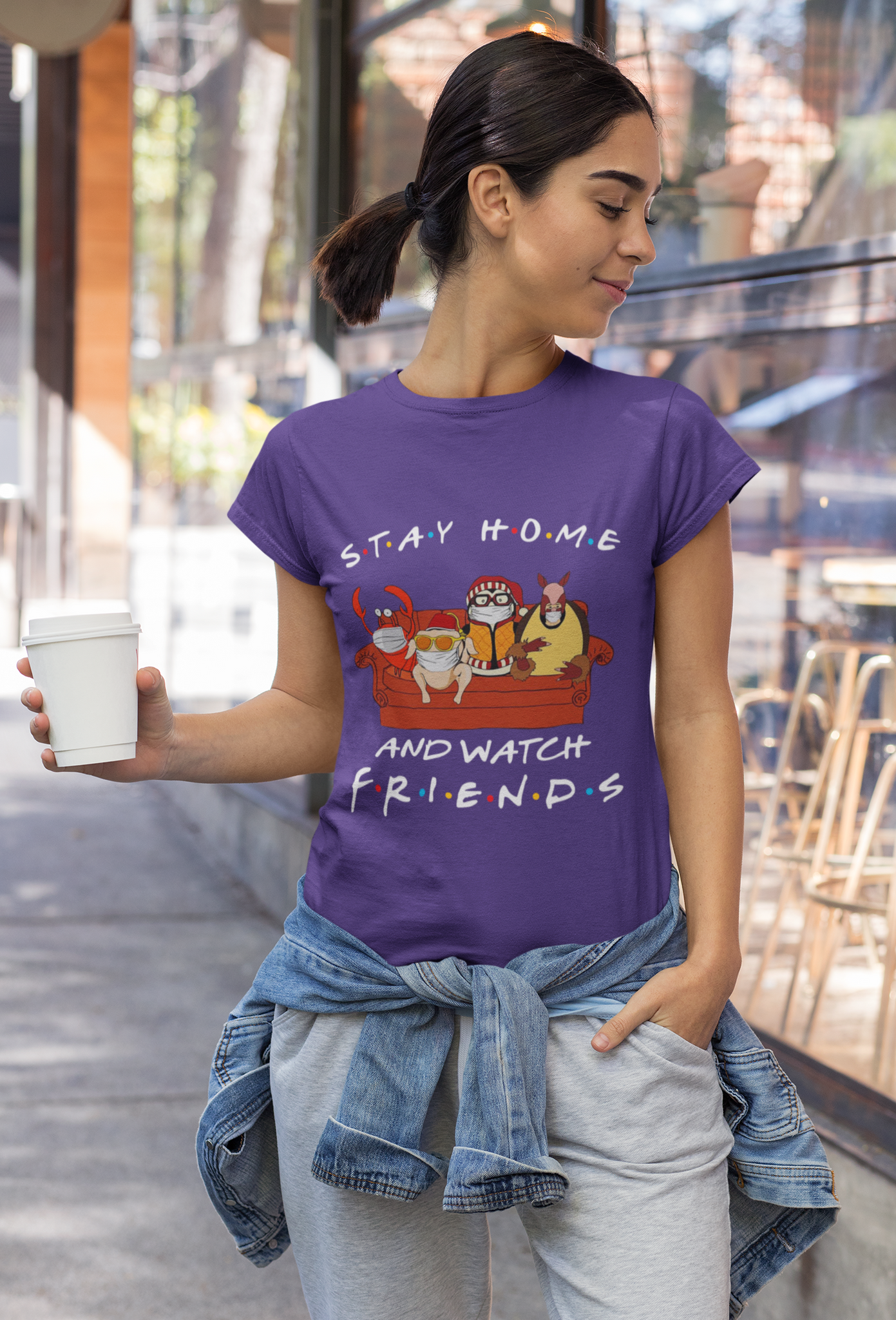 Friends TV Show T Shirt, Friends Characters Costumes T Shirt, Stay Home And Watch Friends Tshirt