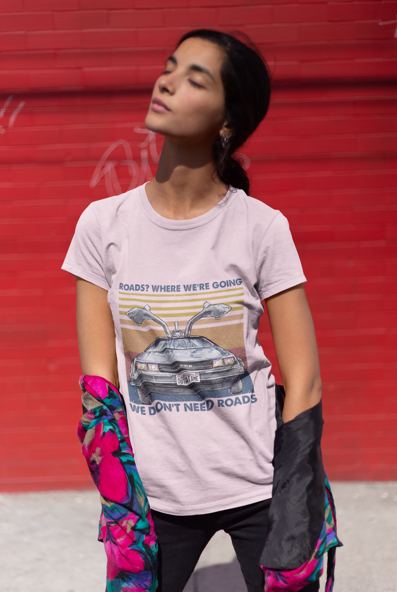 Back To The Future Vintage T Shirt, Roads Where Were Going Shirt, Delorean Time Machine Tshirt