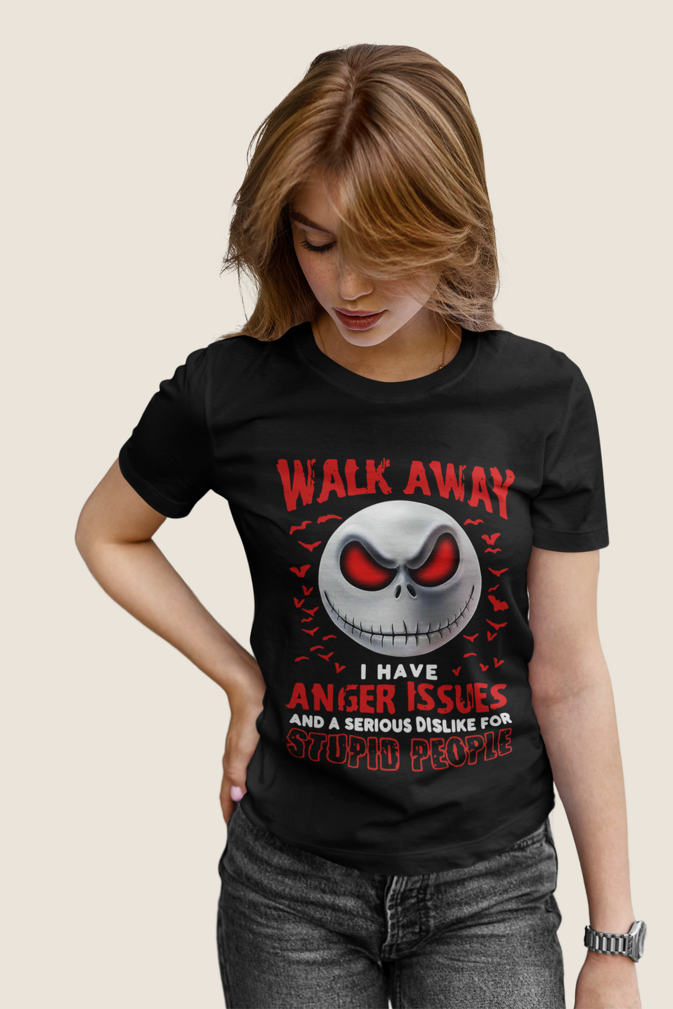 Nightmare Before Christmas T Shirt, Jack Skellington T Shirt, Walk Away I Have Anger Issues Tshirt, Halloween Gifts