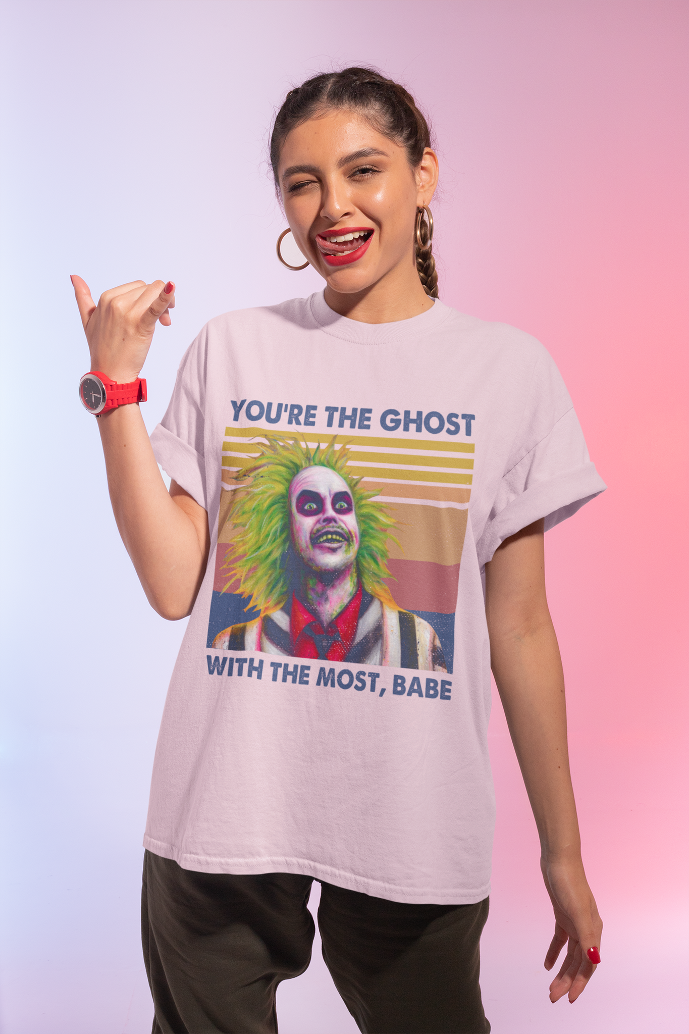 Beetlejuice Vintage Tshirt, Youre The Ghost With The Most Babe T Shirt, Halloween Gifts