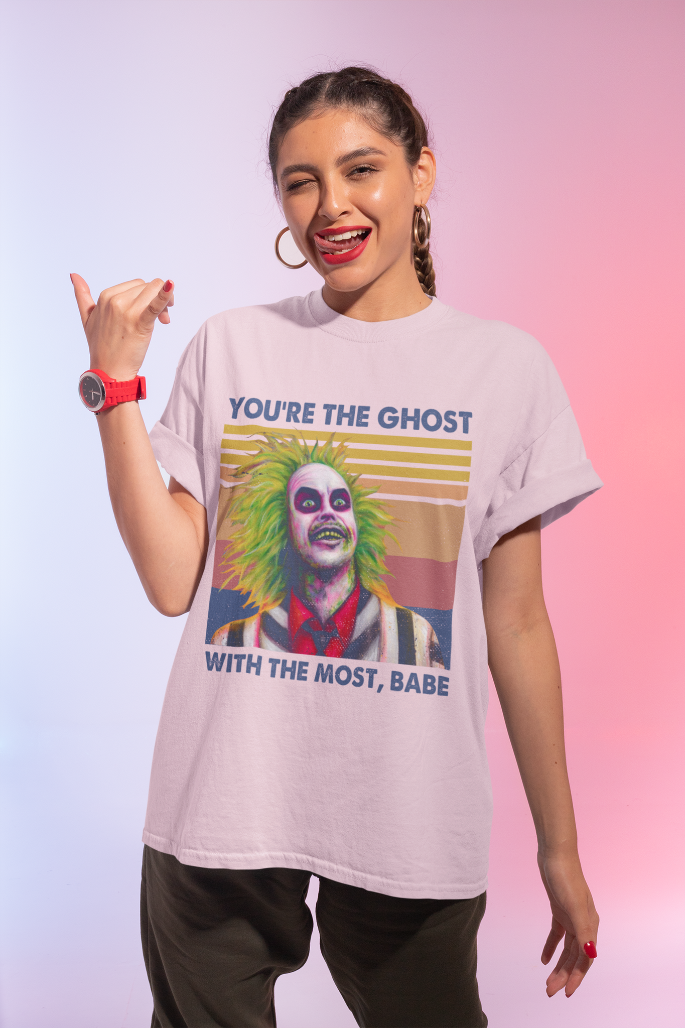 Beetlejuice Vintage Tshirt, Youre The Ghost With The Most Babe Shirt, Halloween Gifts