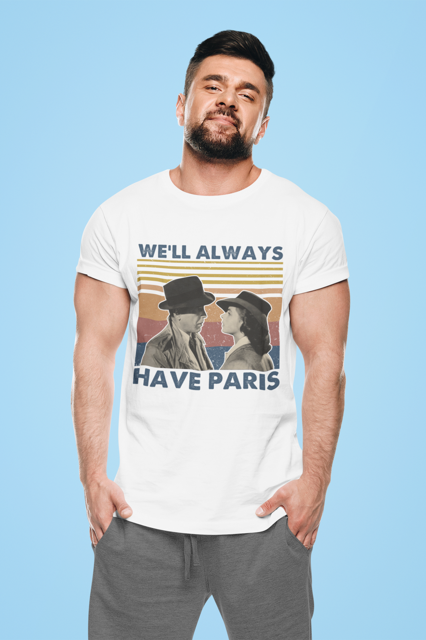Casablanca Vintage T Shirt, Rick Blaine Ilsa Lund Tshirt, Well Always Have Paris T Shirt