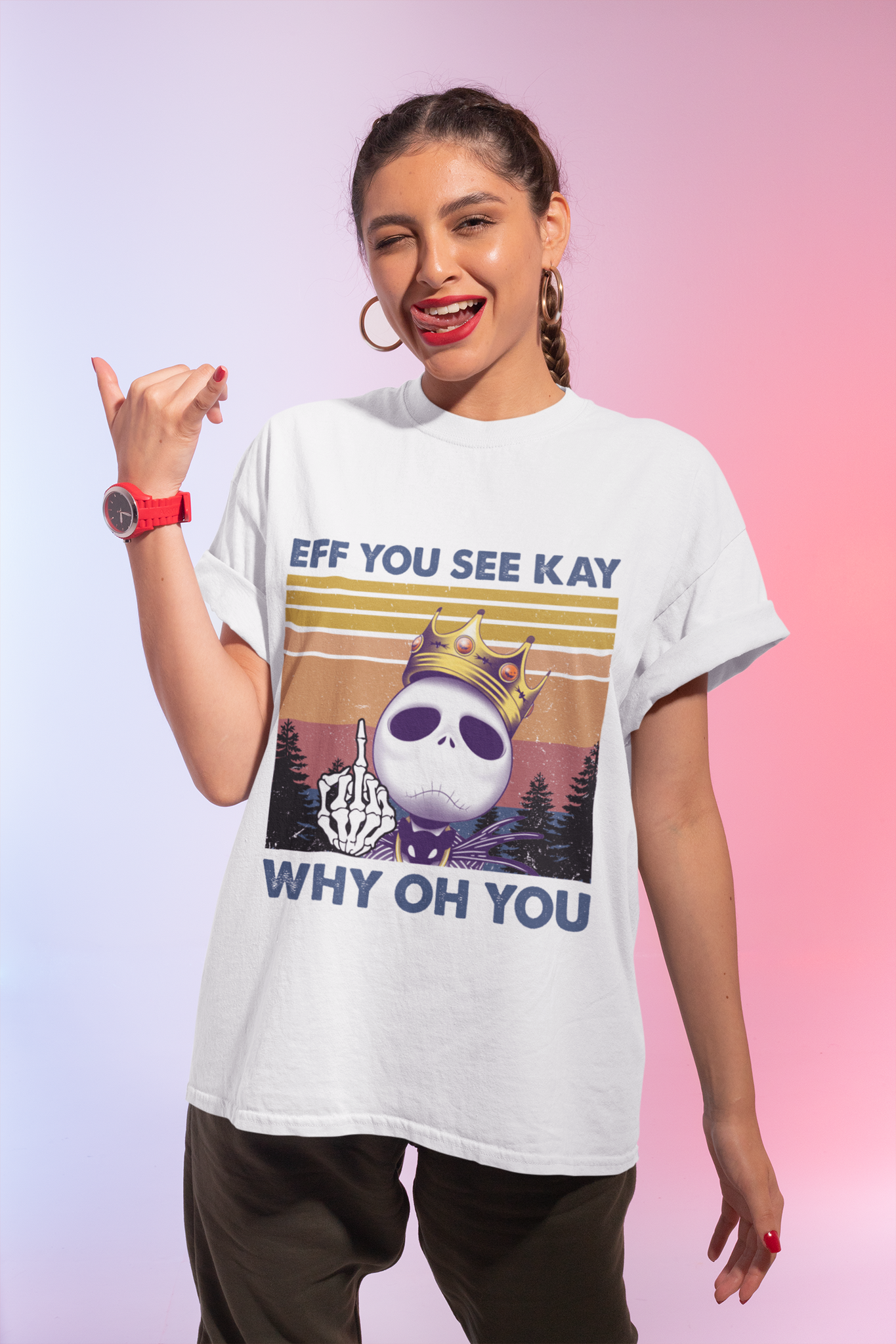 Nightmare Before Christmas Vintage T Shirt, Eff You See Kay Why Oh You Tshirt, Jack Skellington T Shirt, Halloween Gifts