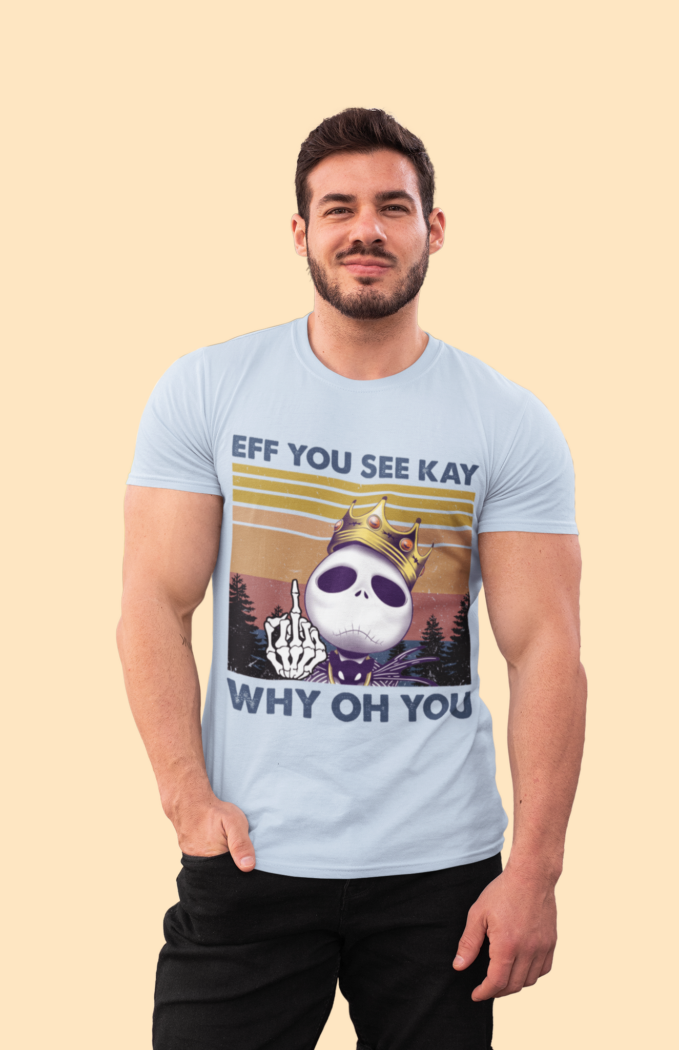Nightmare Before Christmas Vintage T Shirt, Eff You See Kay Why Oh You Tshirt, Jack Skellington T Shirt, Halloween Gifts