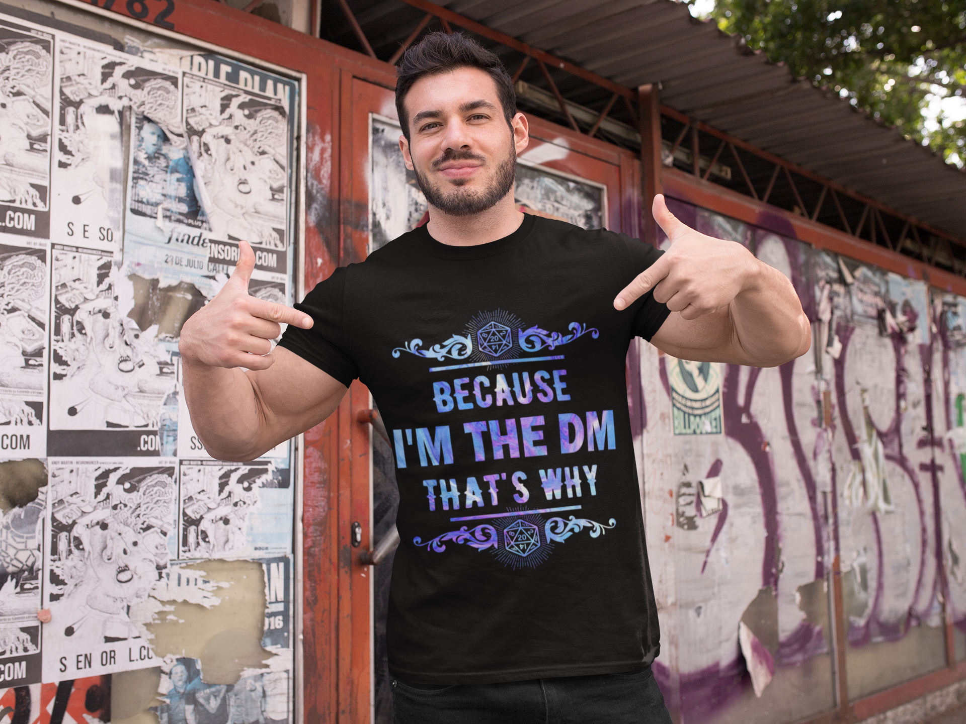 Dungeon And Dragon T Shirt, RPG Dice Games Tshirt, DND Because Im The DM Thats Why T Shirt