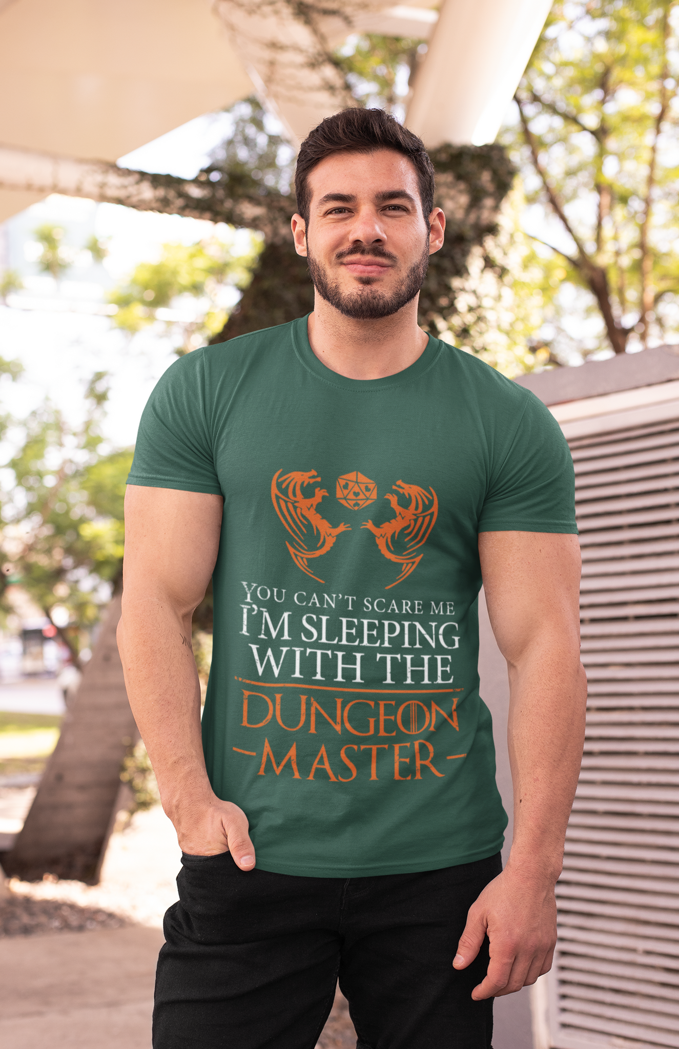 Dungeon And Dragon T Shirt, You Cant Scare Me Im Sleeping With The Dungeon Master DND T Shirt, RPG Dice Games Tshirt